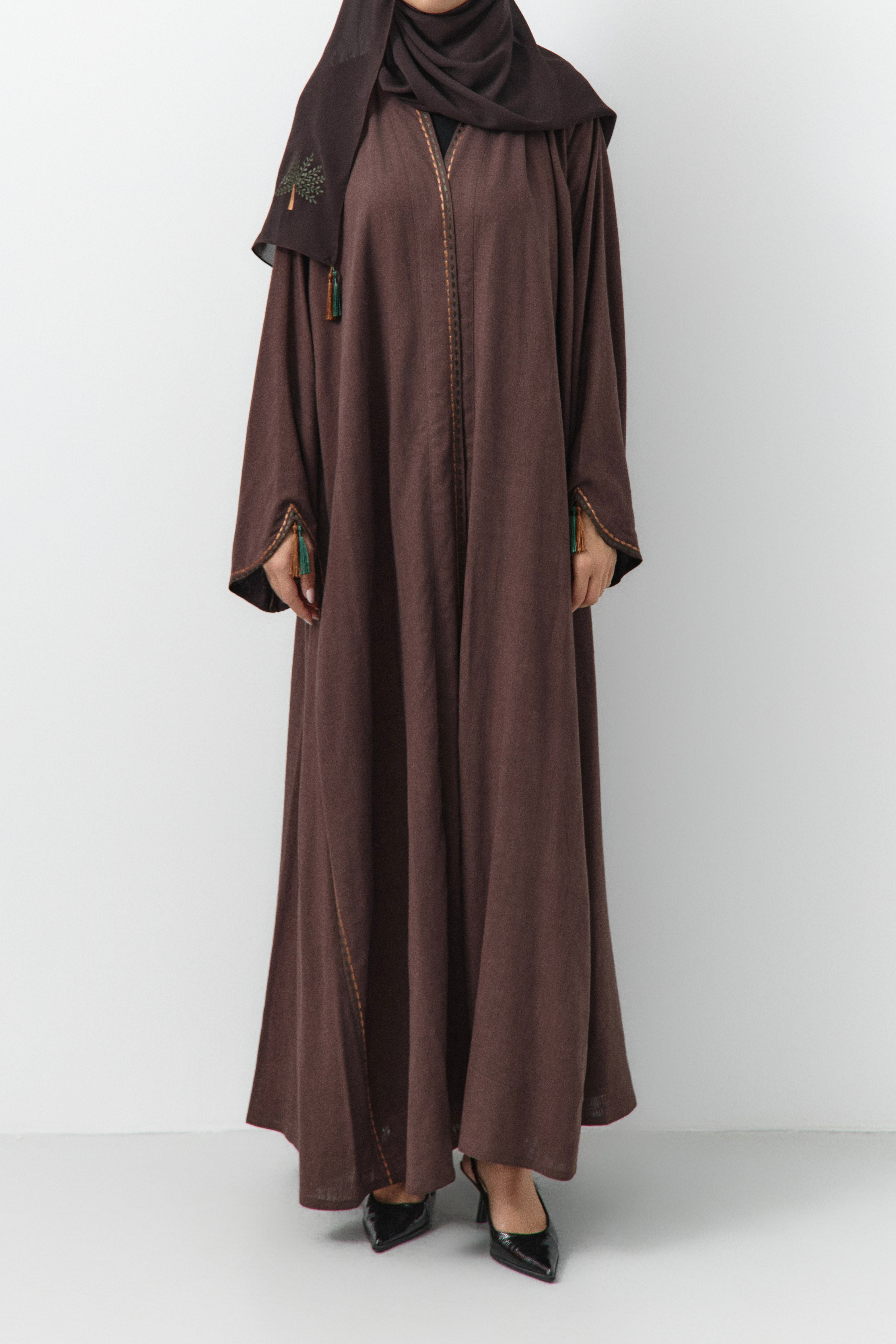 Palm Tree Embroidery Abaya