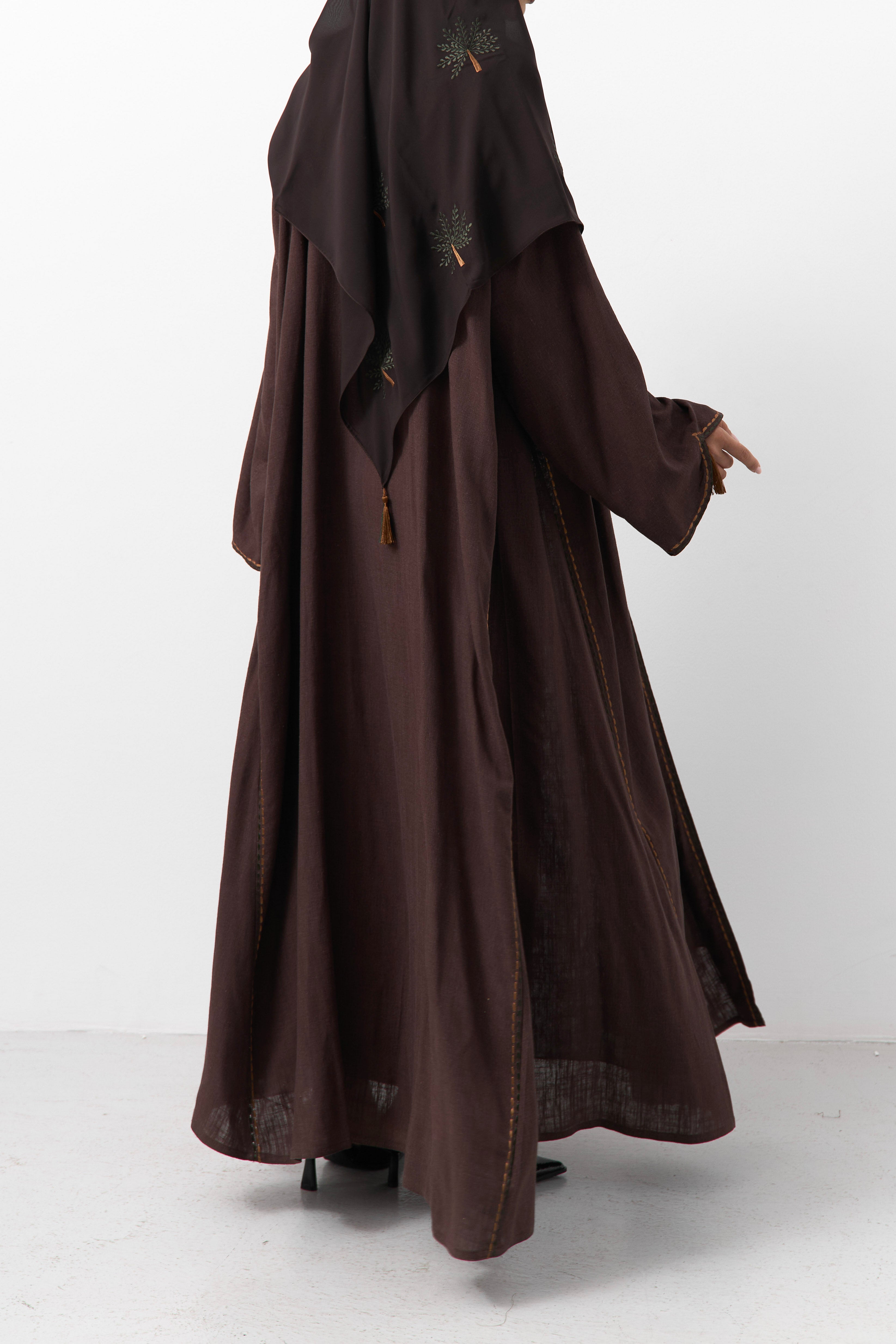 Palm Tree Embroidery Abaya