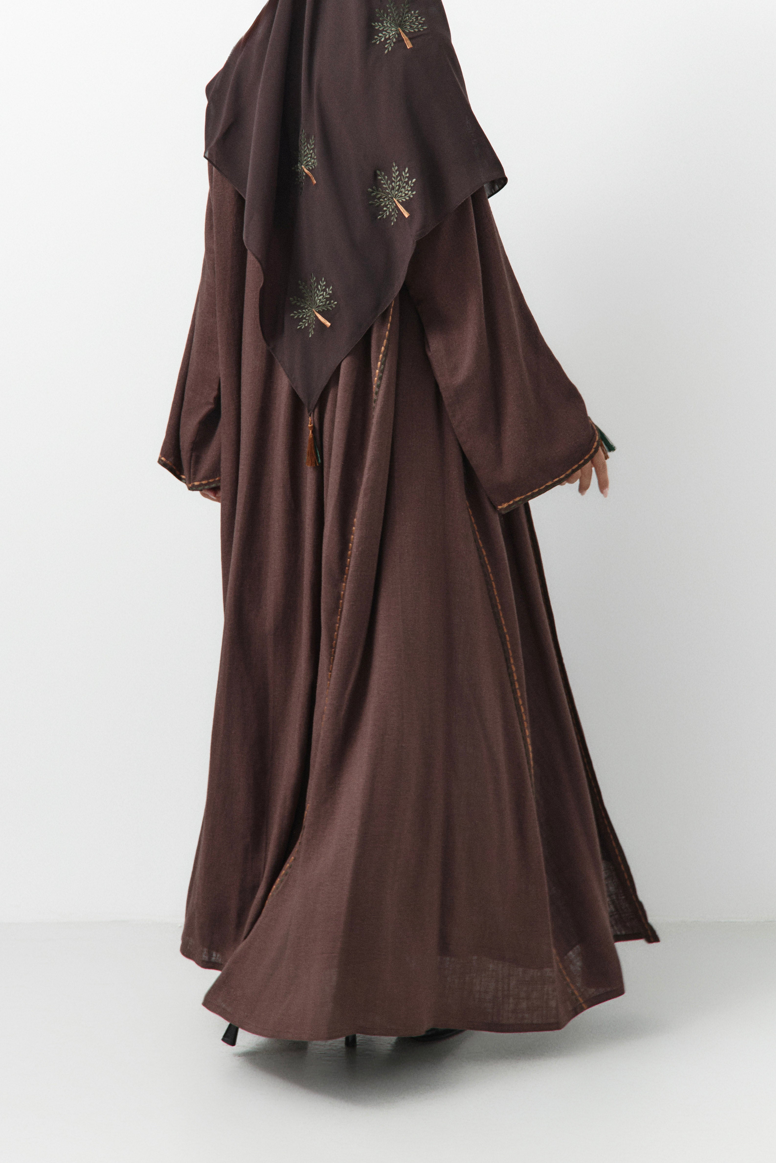 Palm Tree Embroidery Abaya