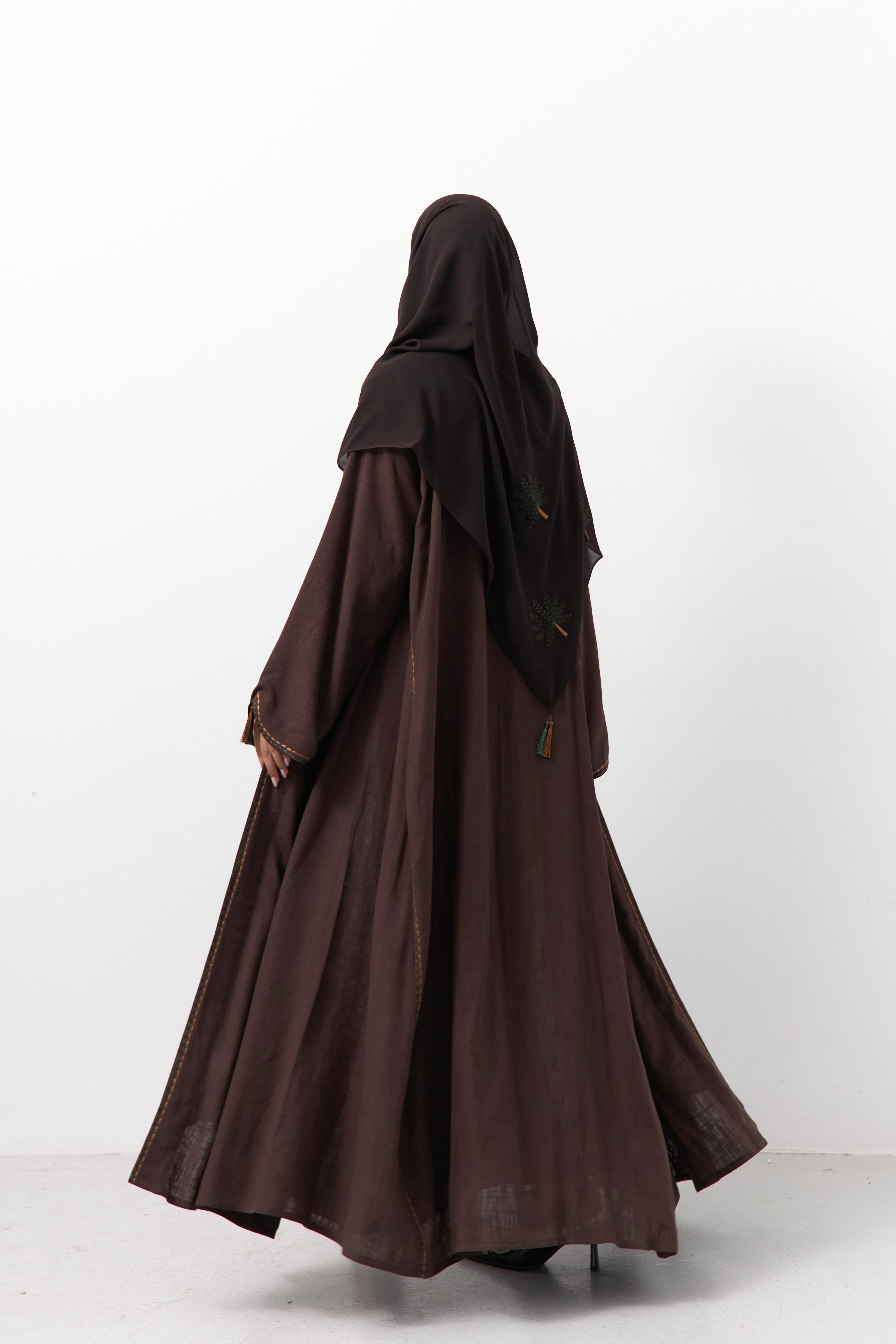Palm Tree Embroidery Abaya