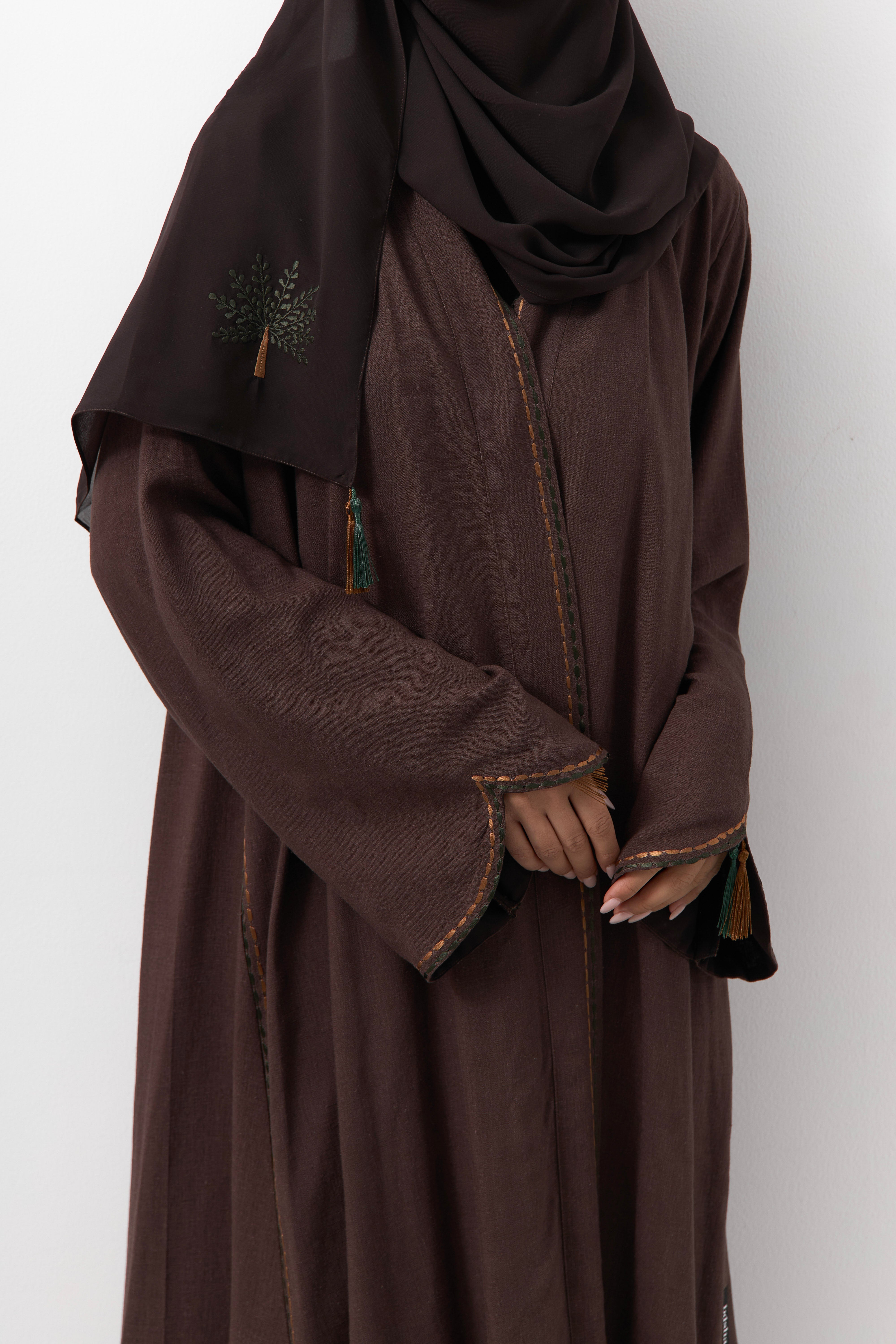 Palm Tree Embroidery Abaya