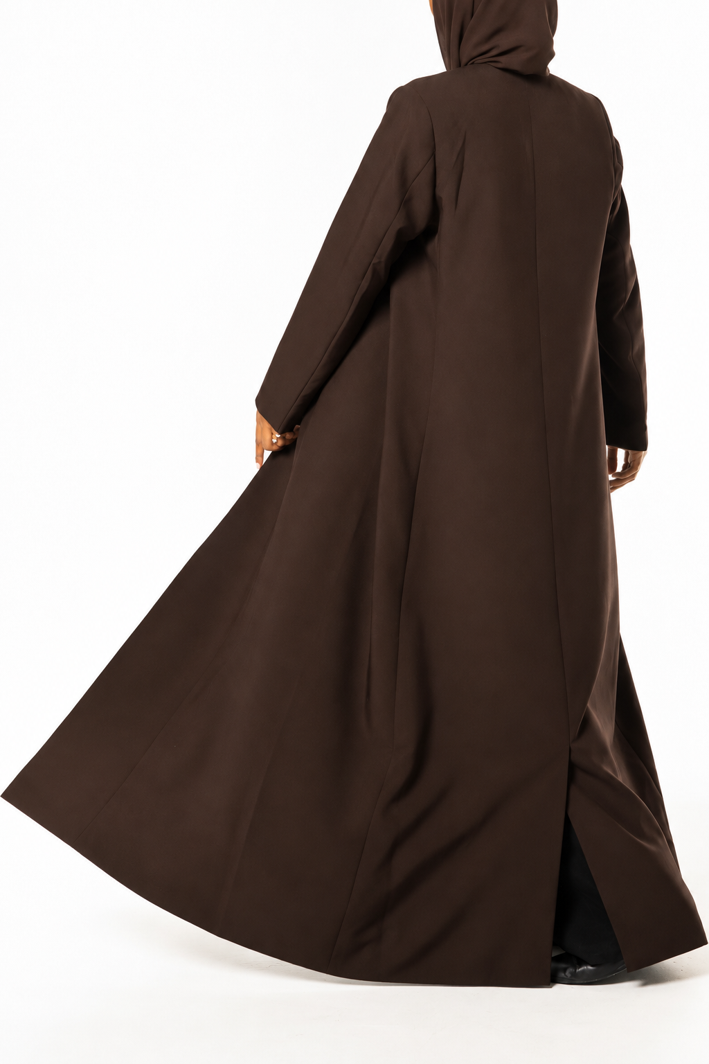 Chocolate Brown Structured Coat Abaya