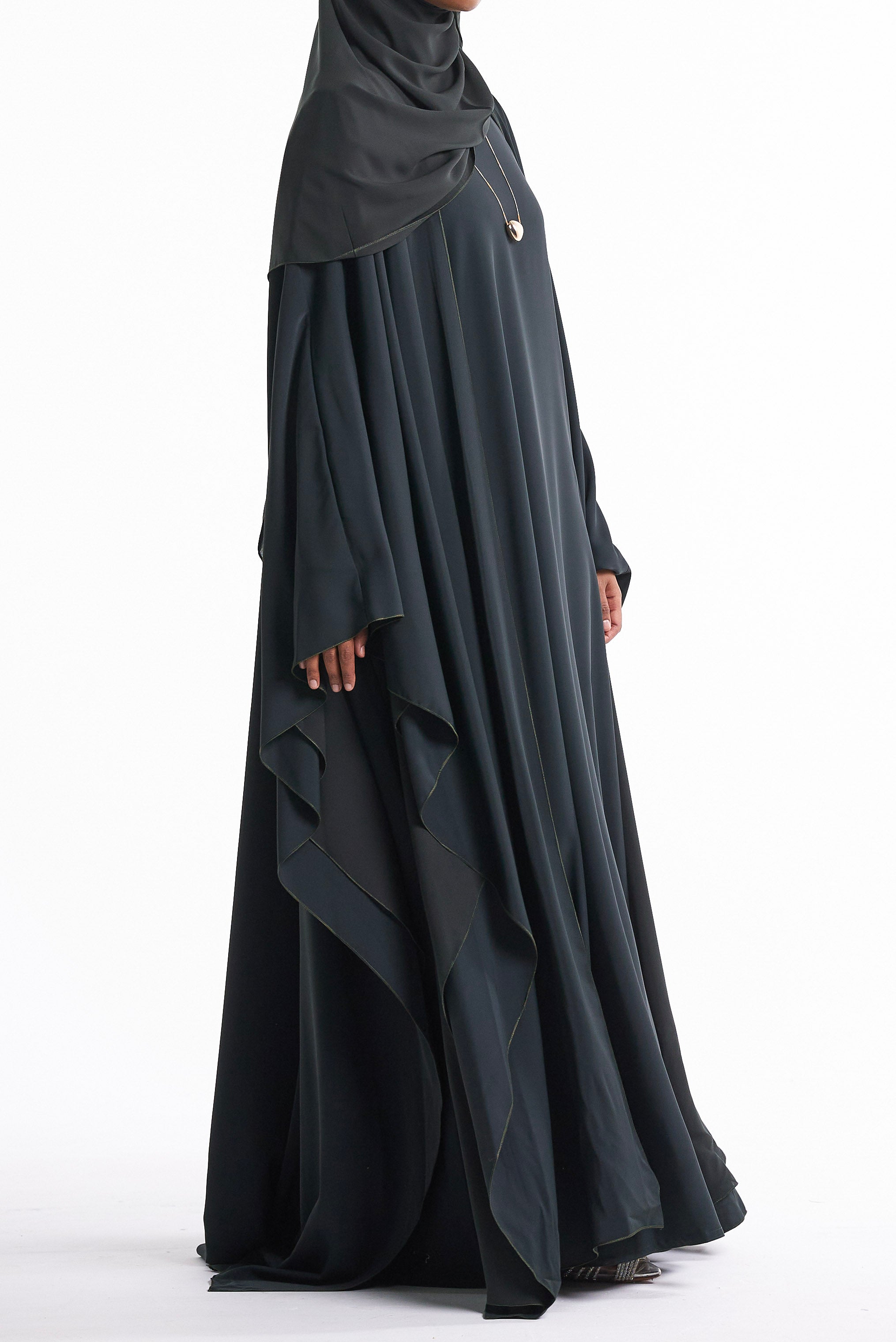 Bottle Green Cape Set