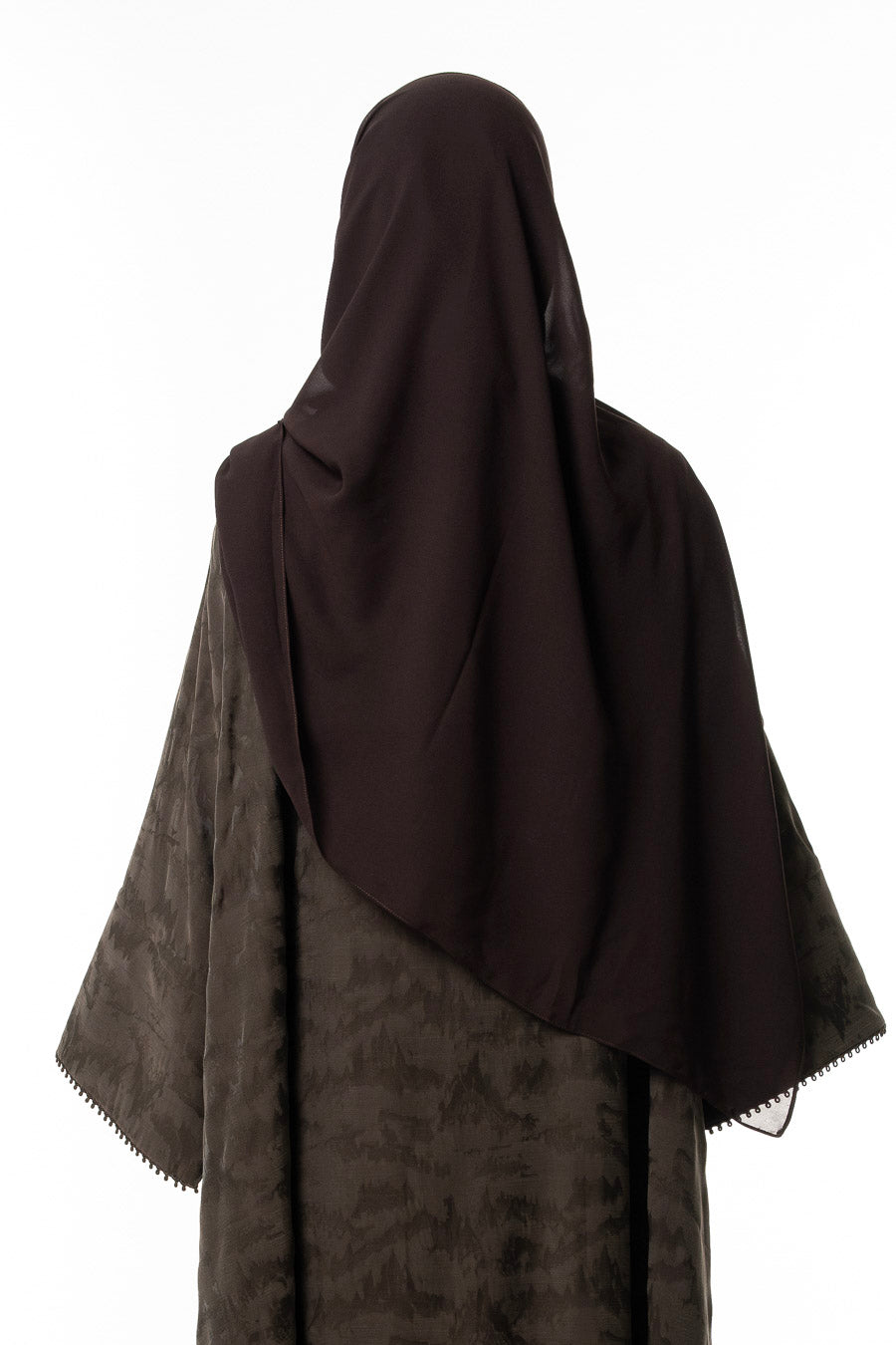 Olive Textured Trim Abaya