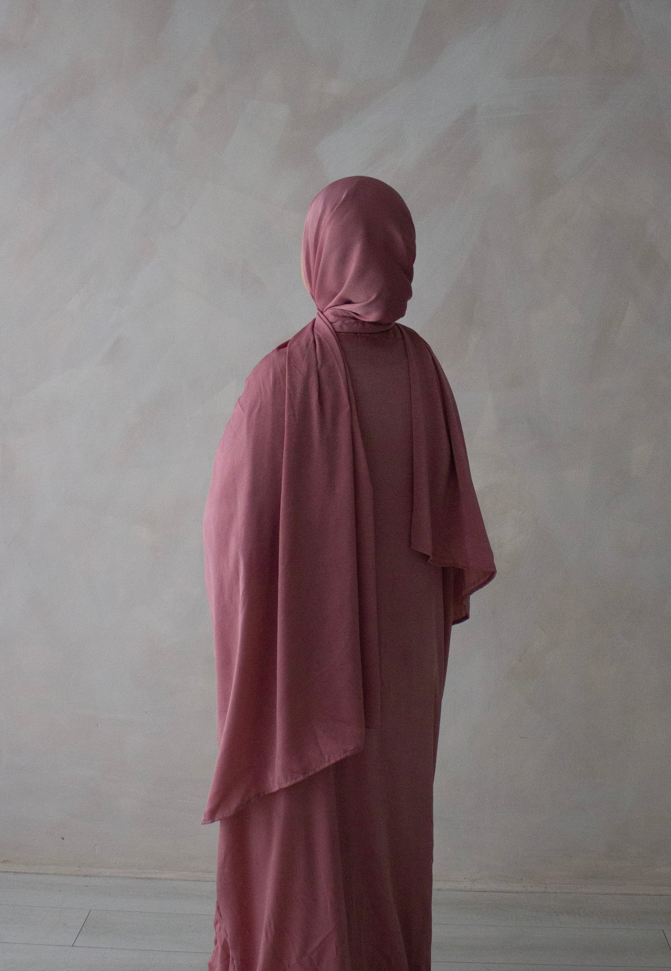 pink satin no hijab