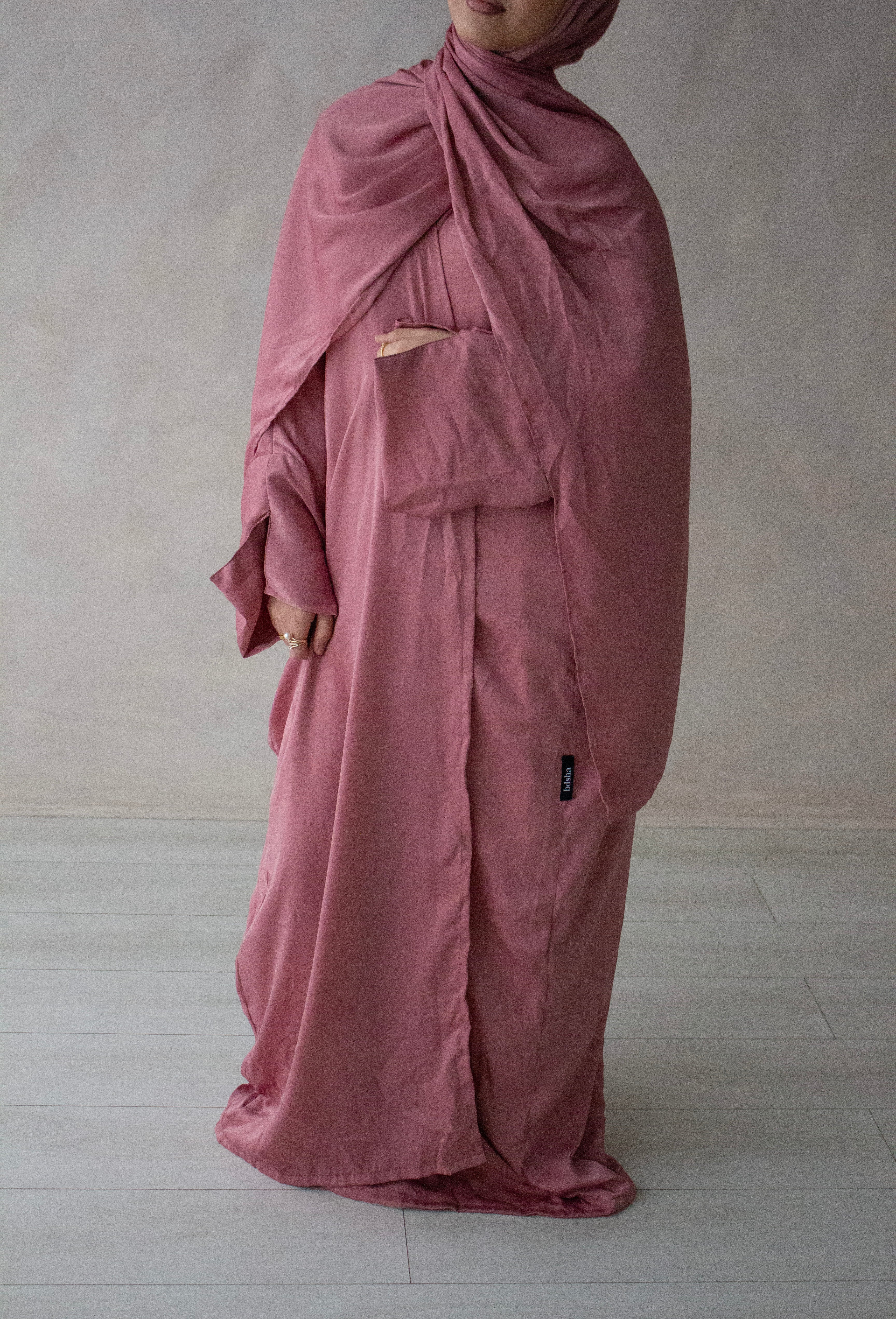 pink satin no hijab