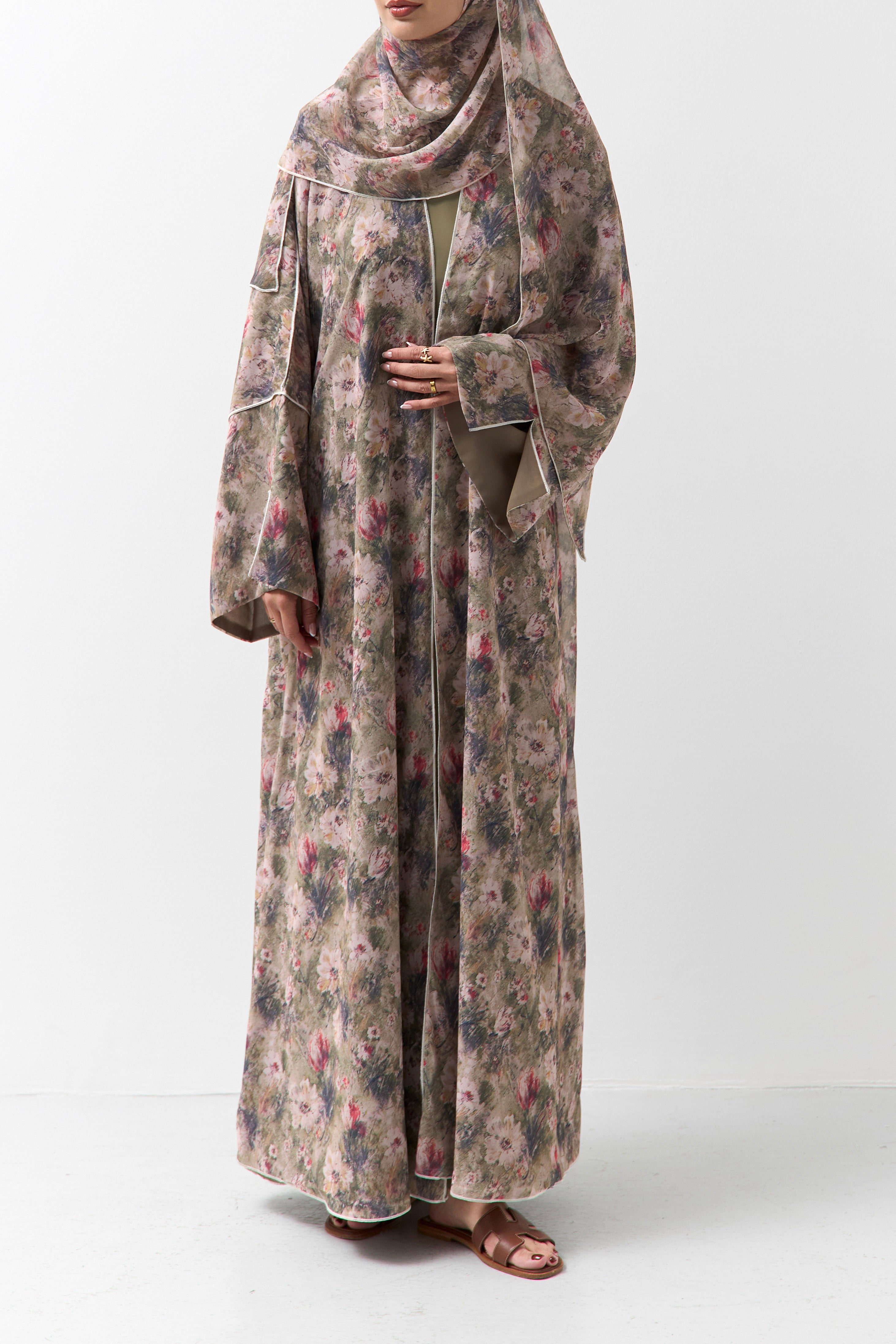 Wild Meadow Printed Reversible Abaya