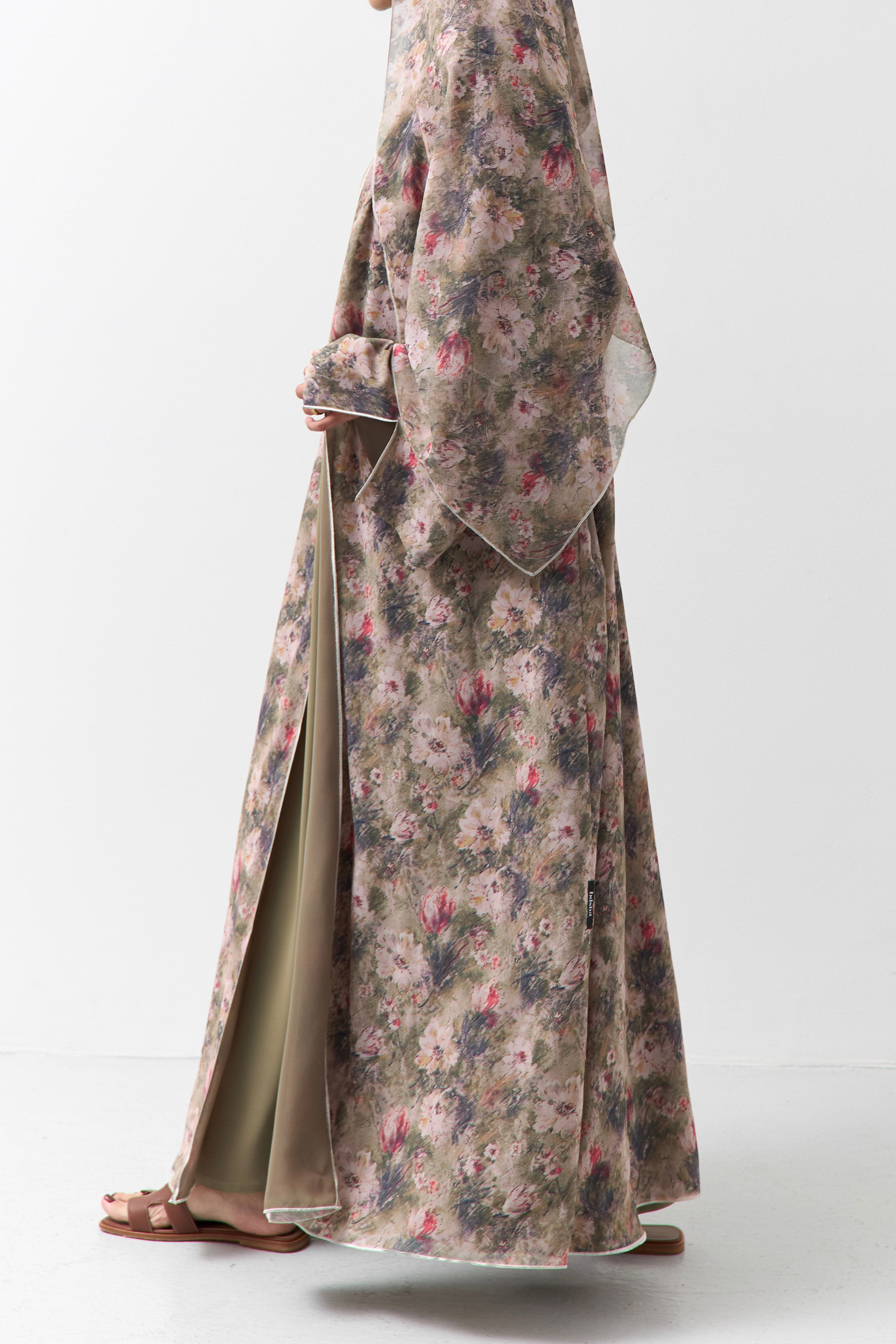 Wild Meadow Printed Reversible Abaya