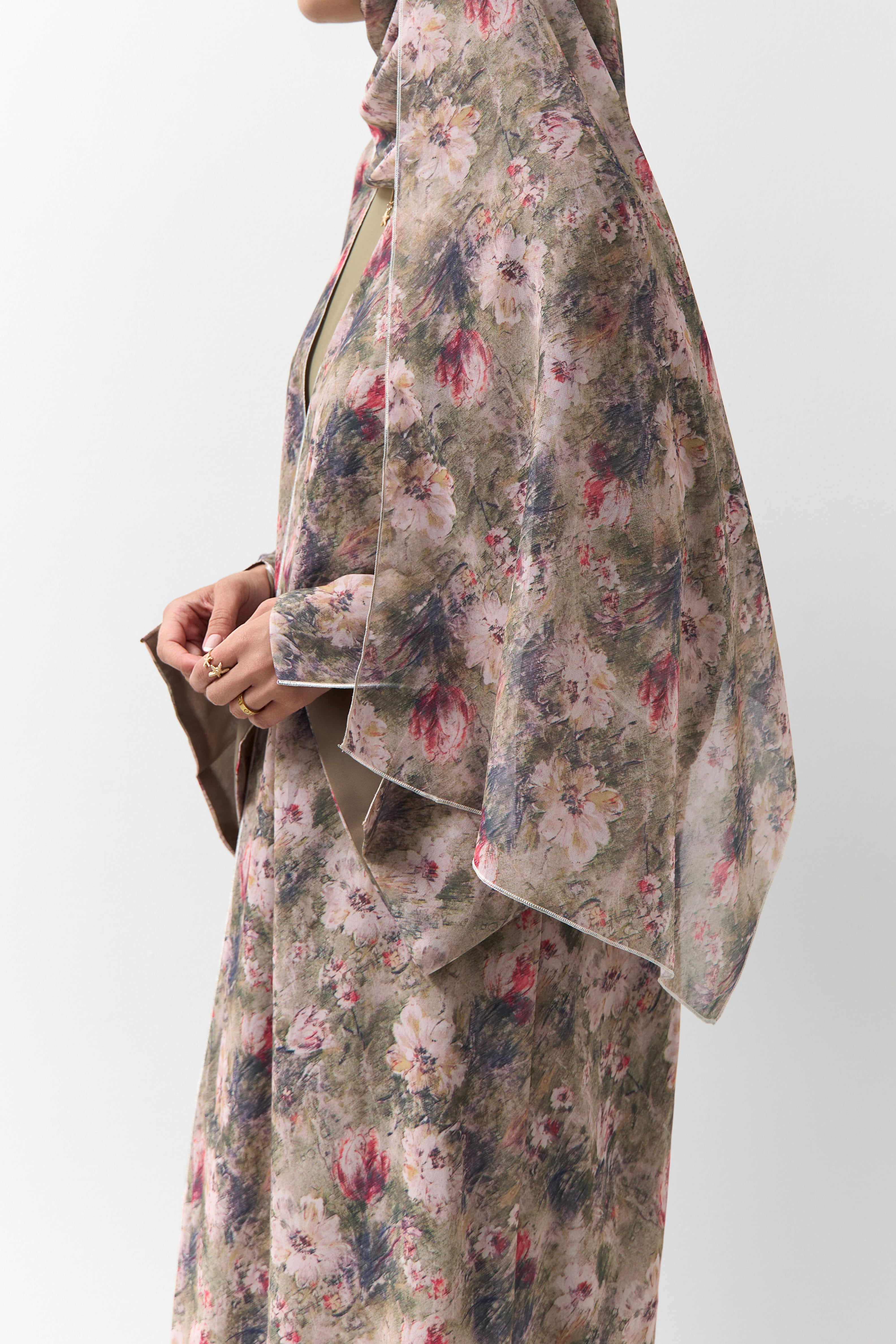 Wild Meadow Printed Reversible Abaya