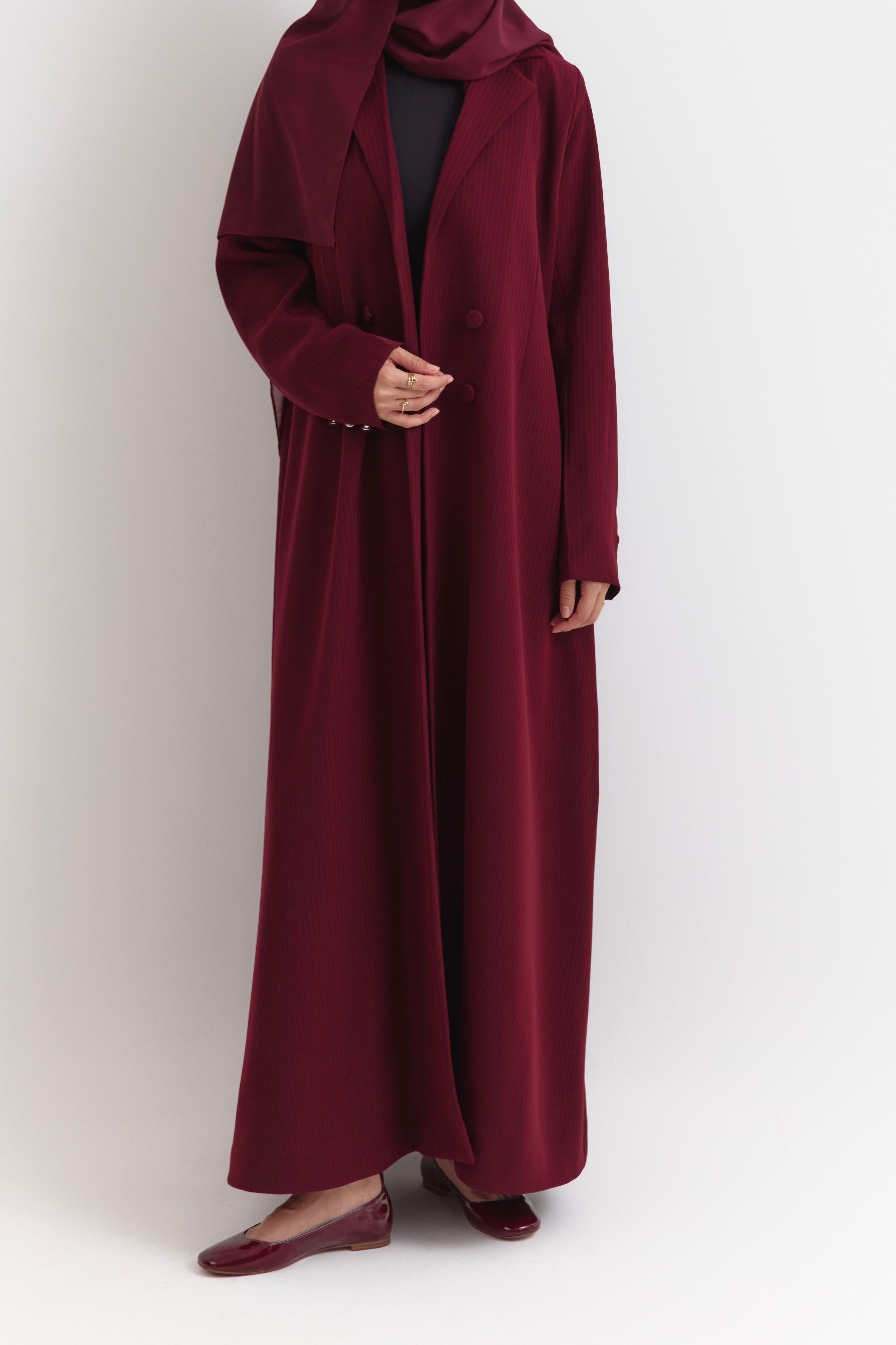 Maroon Tailored Abaya Coat