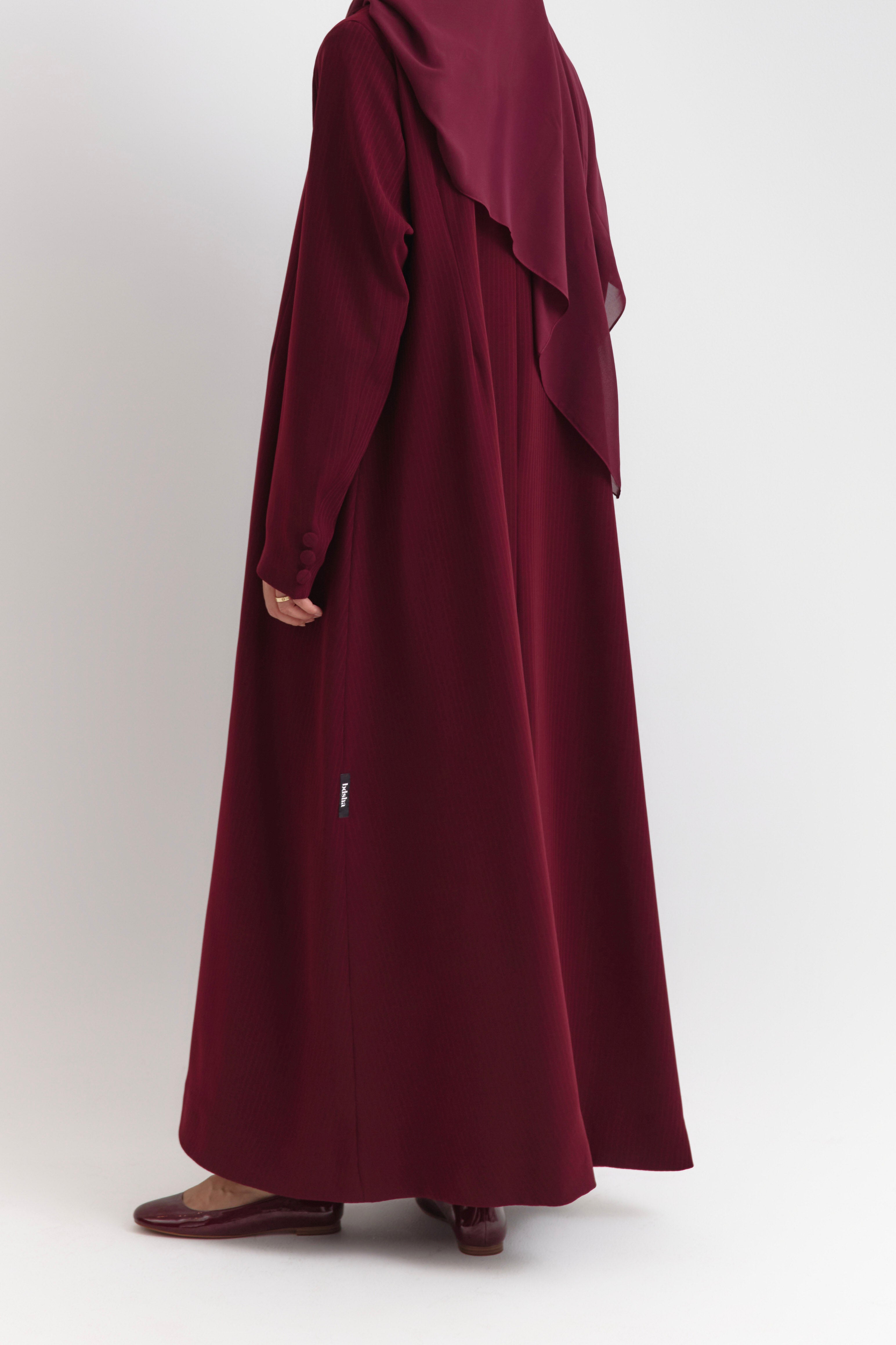 Maroon Tailored Abaya Coat