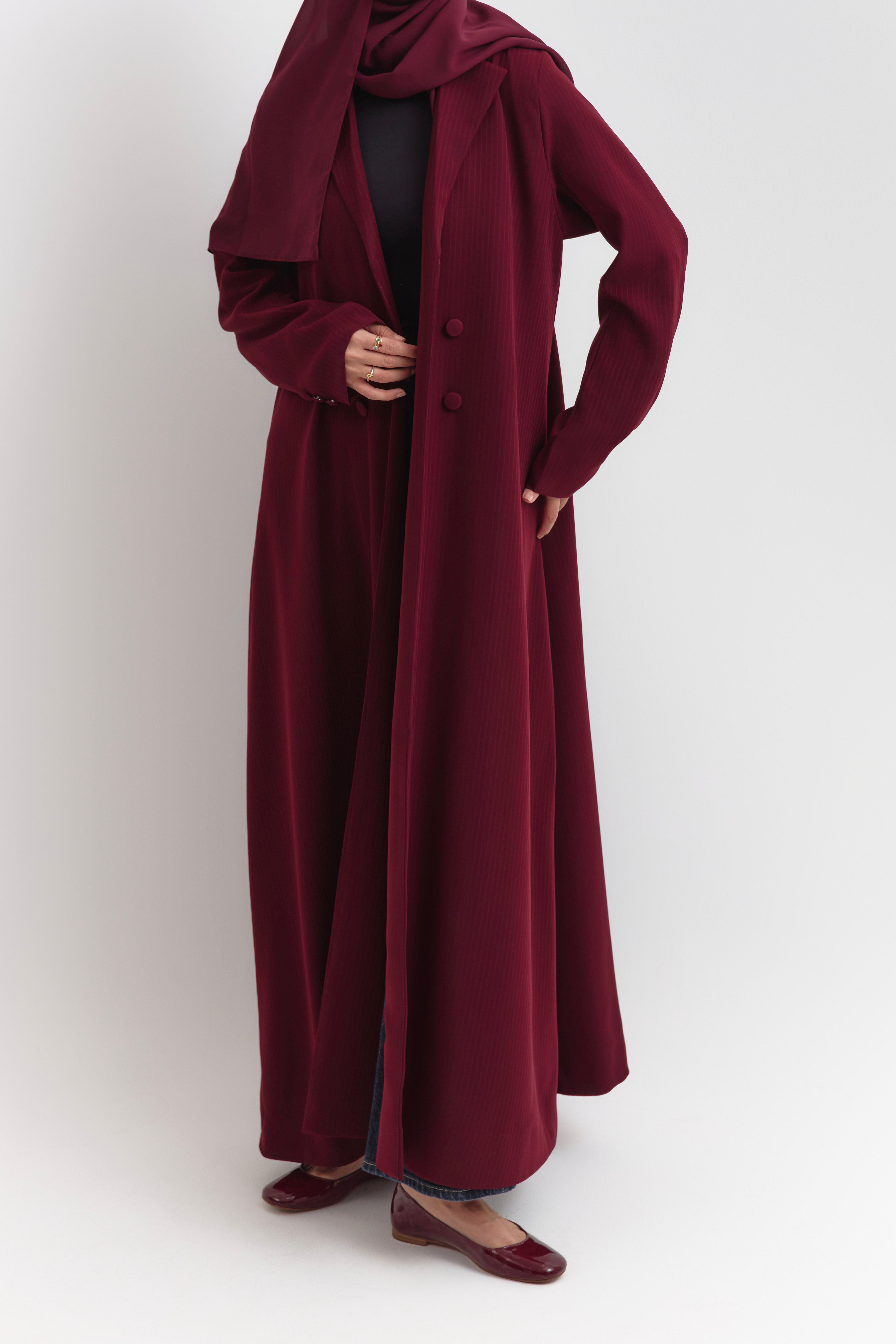 Maroon Tailored Abaya Coat