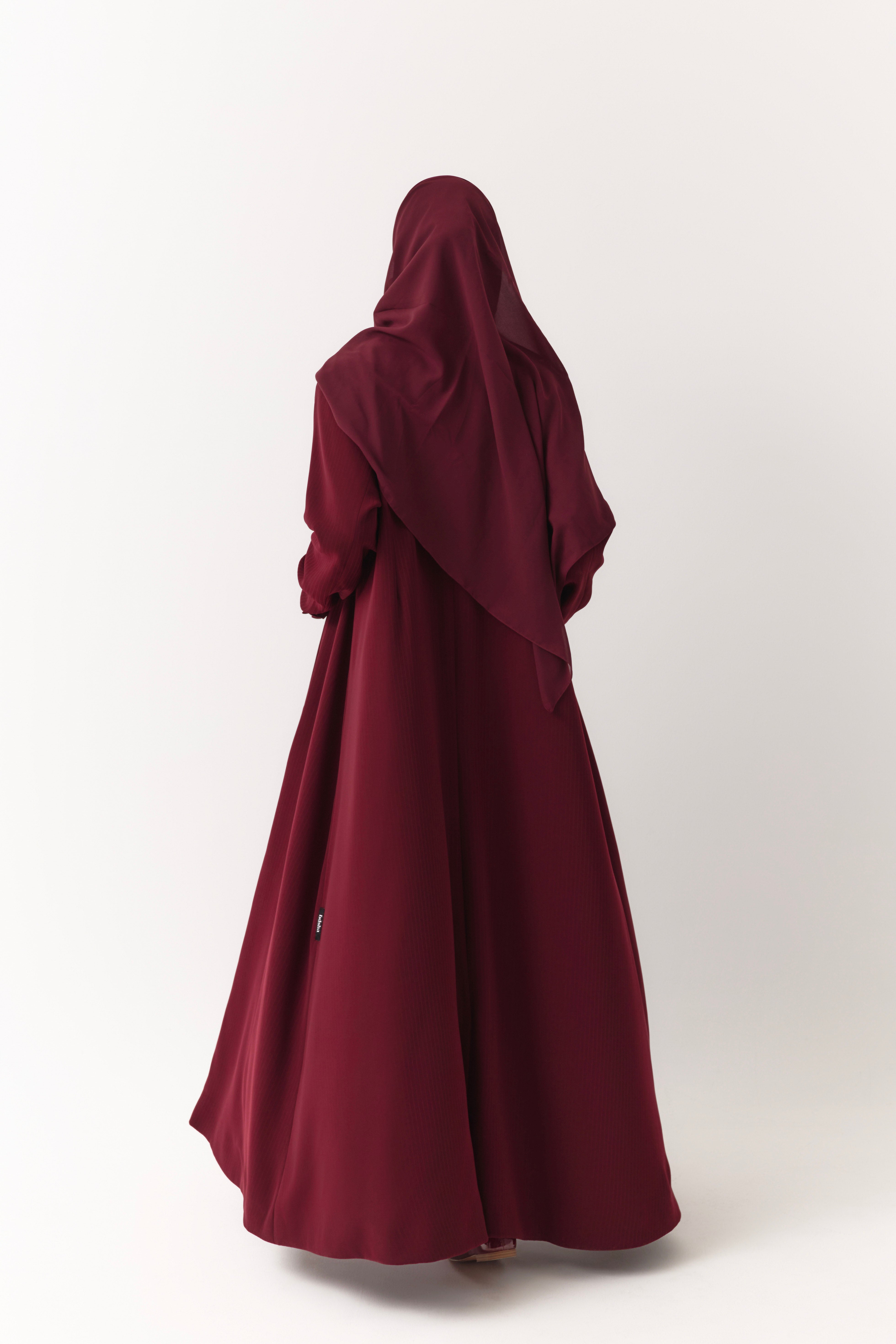 Maroon Tailored Abaya Coat