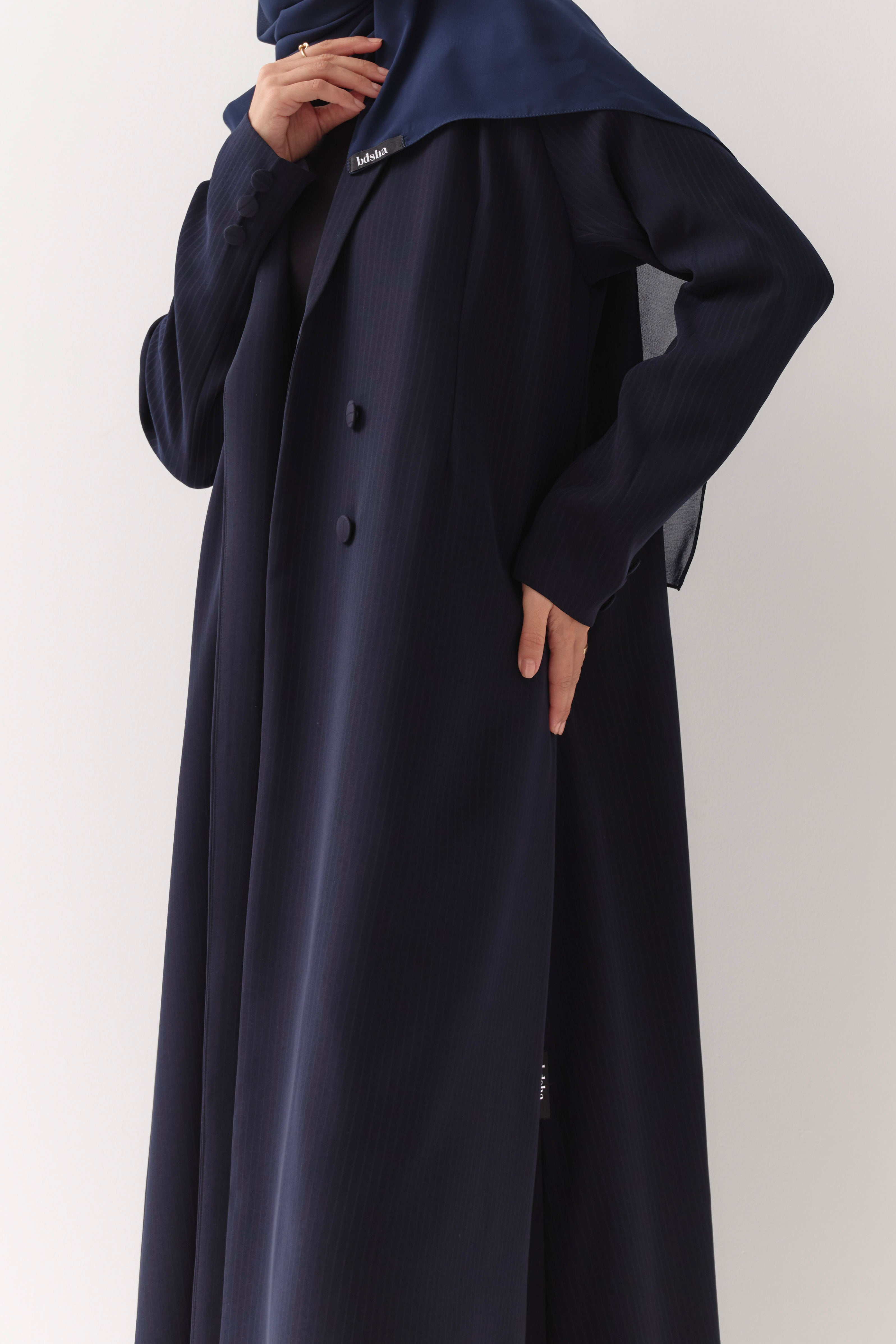 Navy Tailored Abaya Coat