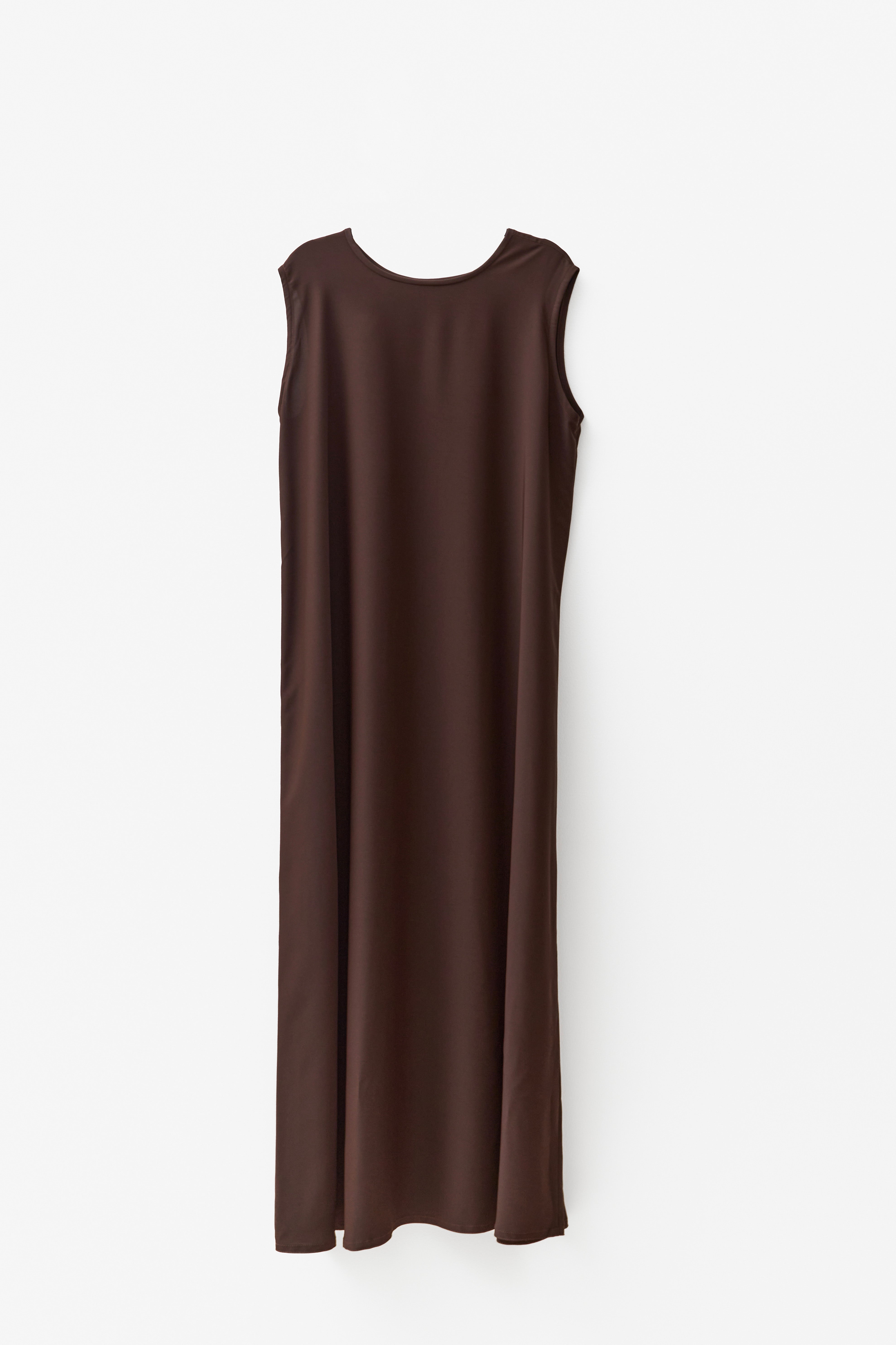 Ramla - Brown Slip Dress No Sleeve