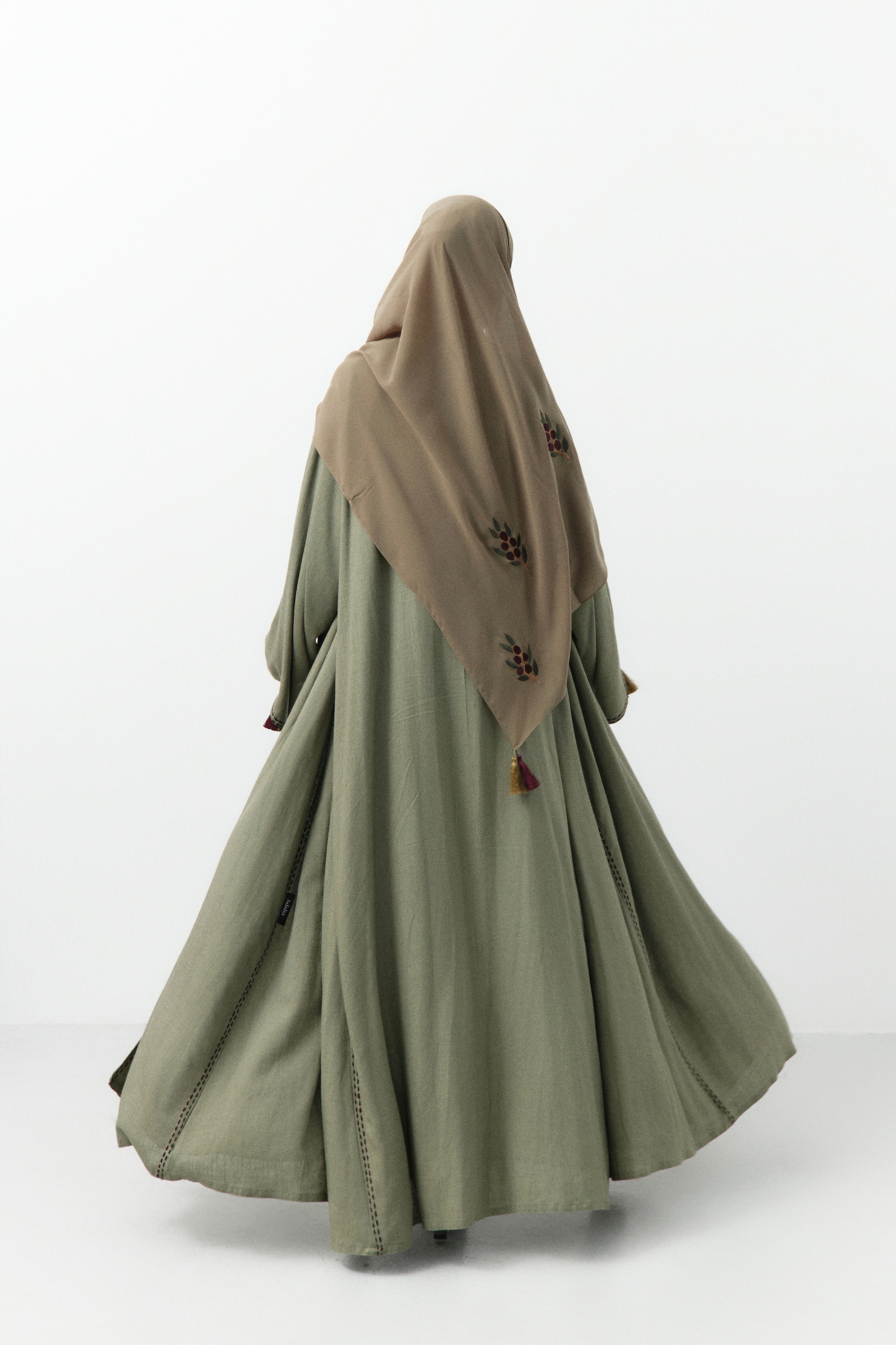 Olive Embroidery Abaya