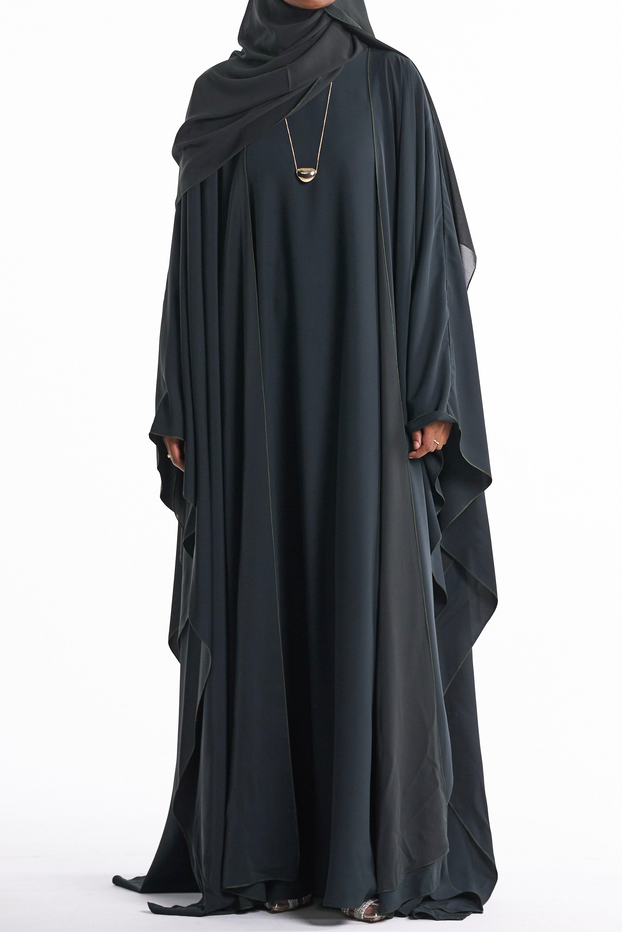 Bottle Green Cape Set