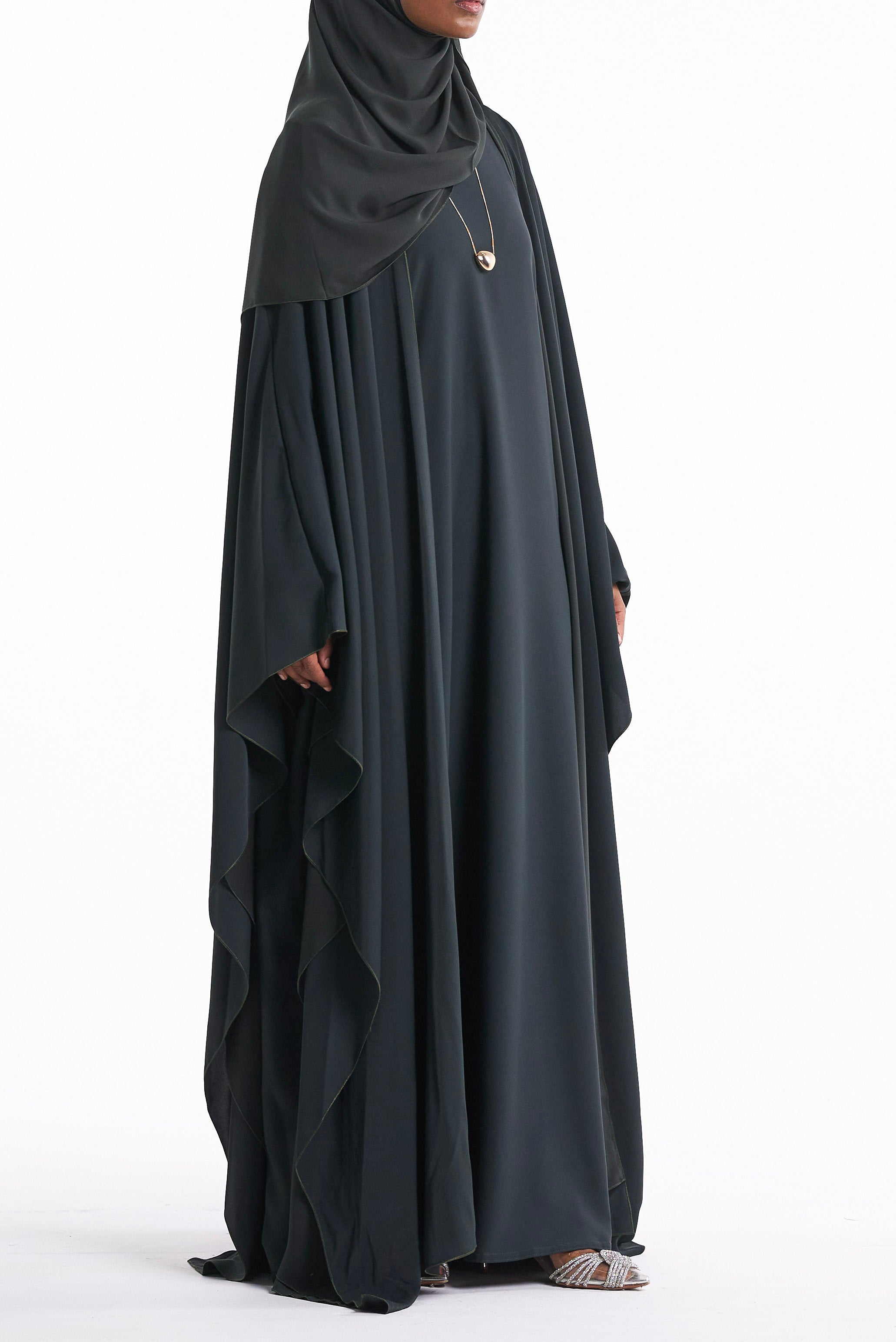 Bottle Green Cape Set