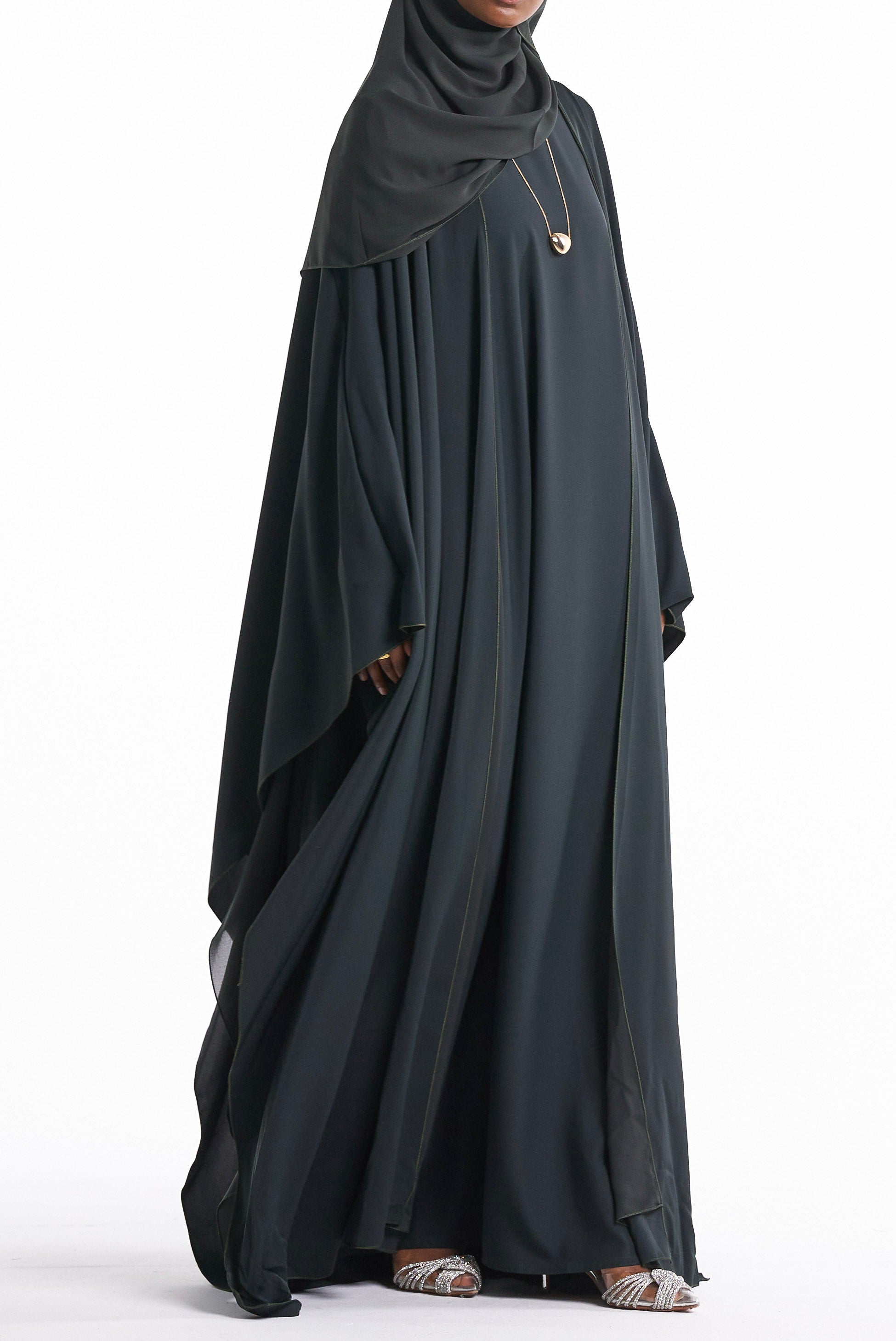 Bottle Green Cape Set