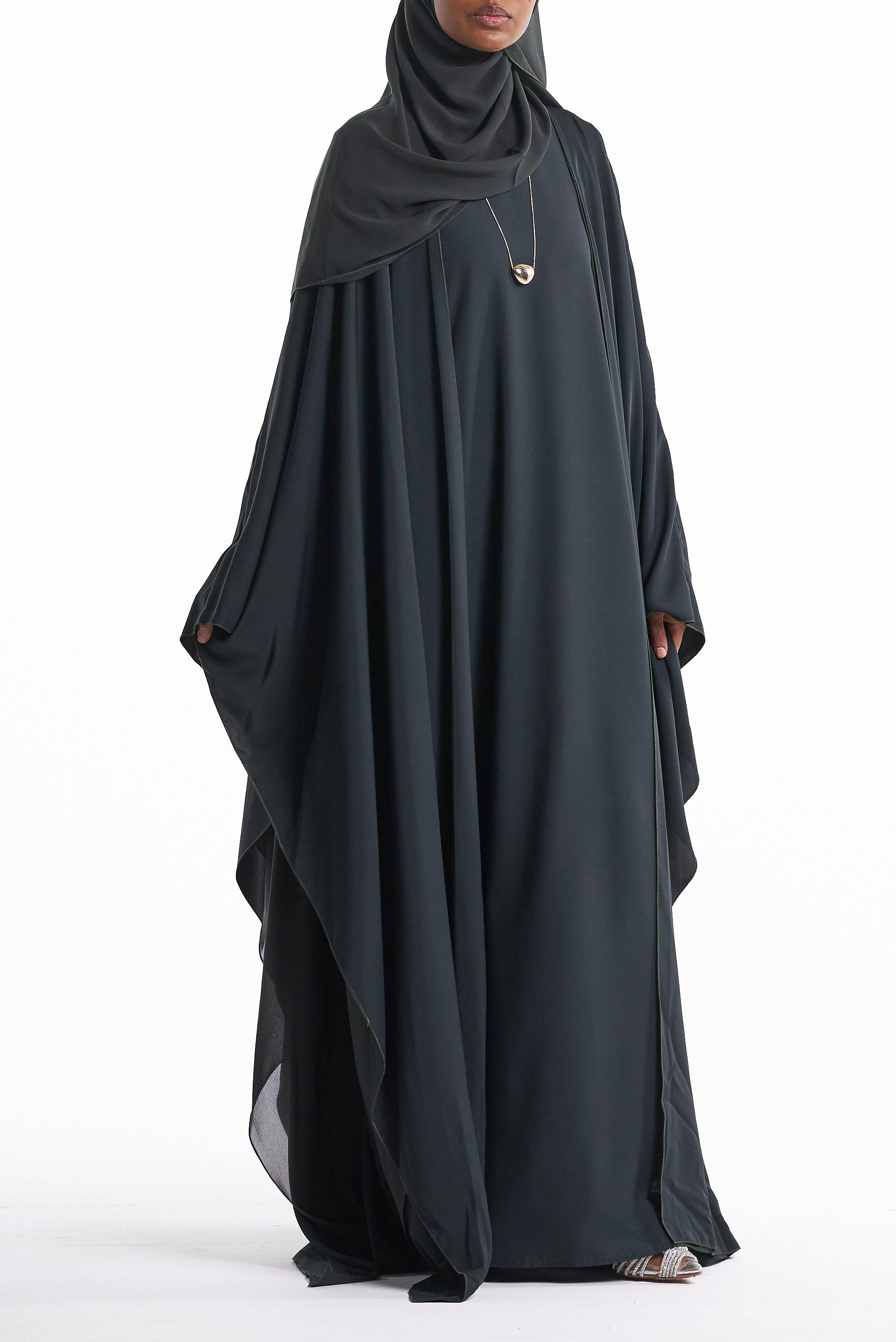 Bottle Green Cape Set