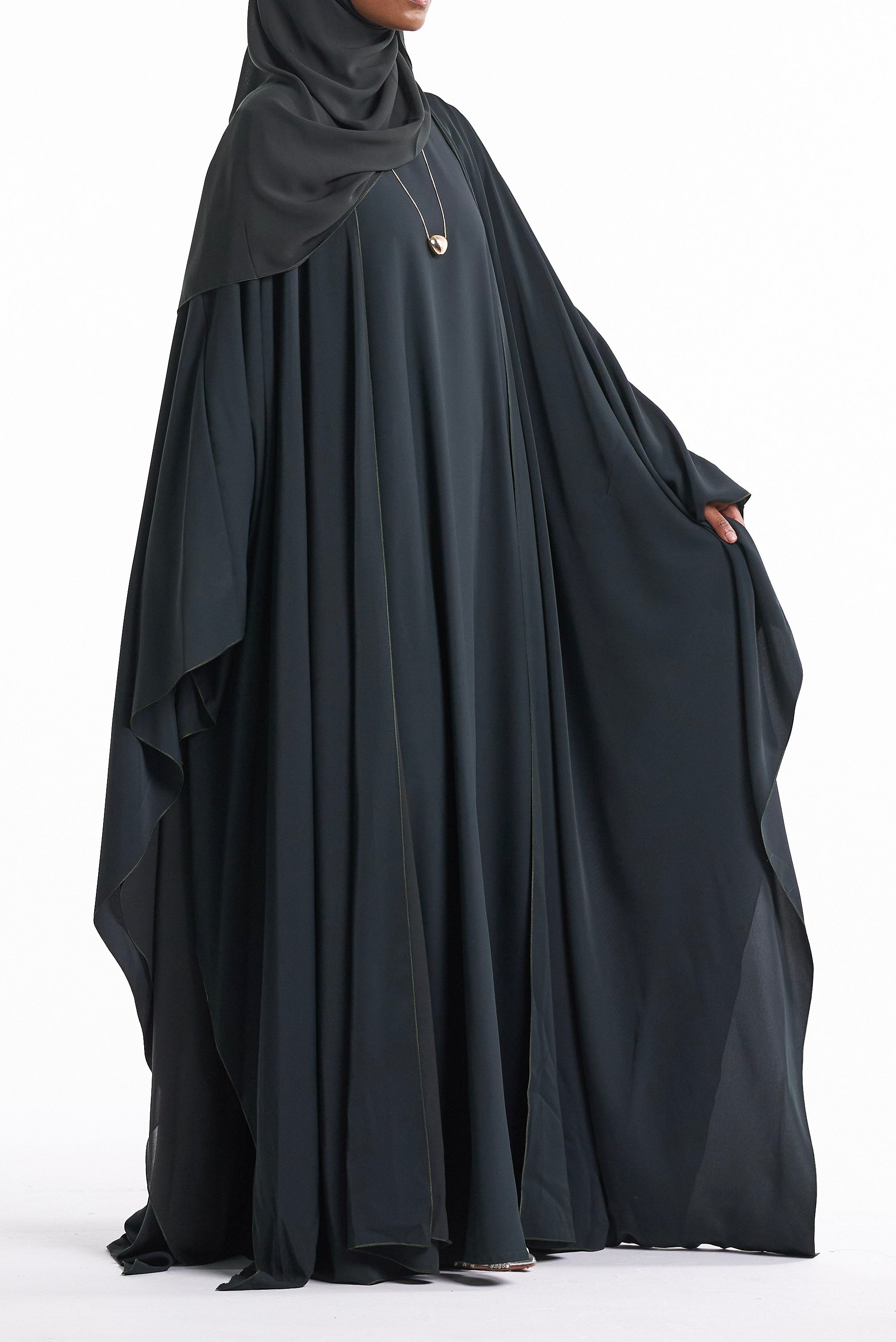 Bottle Green Cape Set