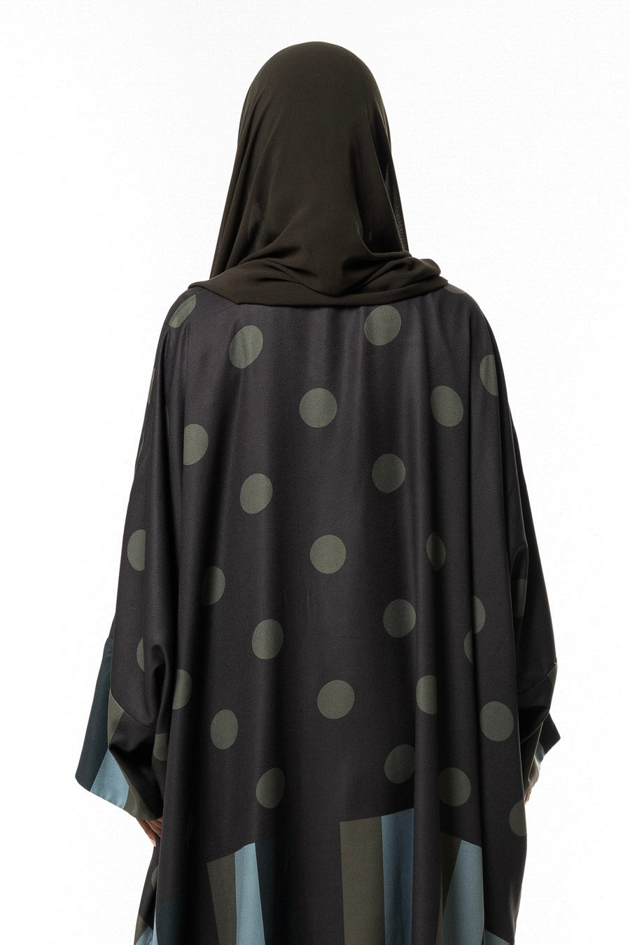 Olive Polka Stripe Abaya