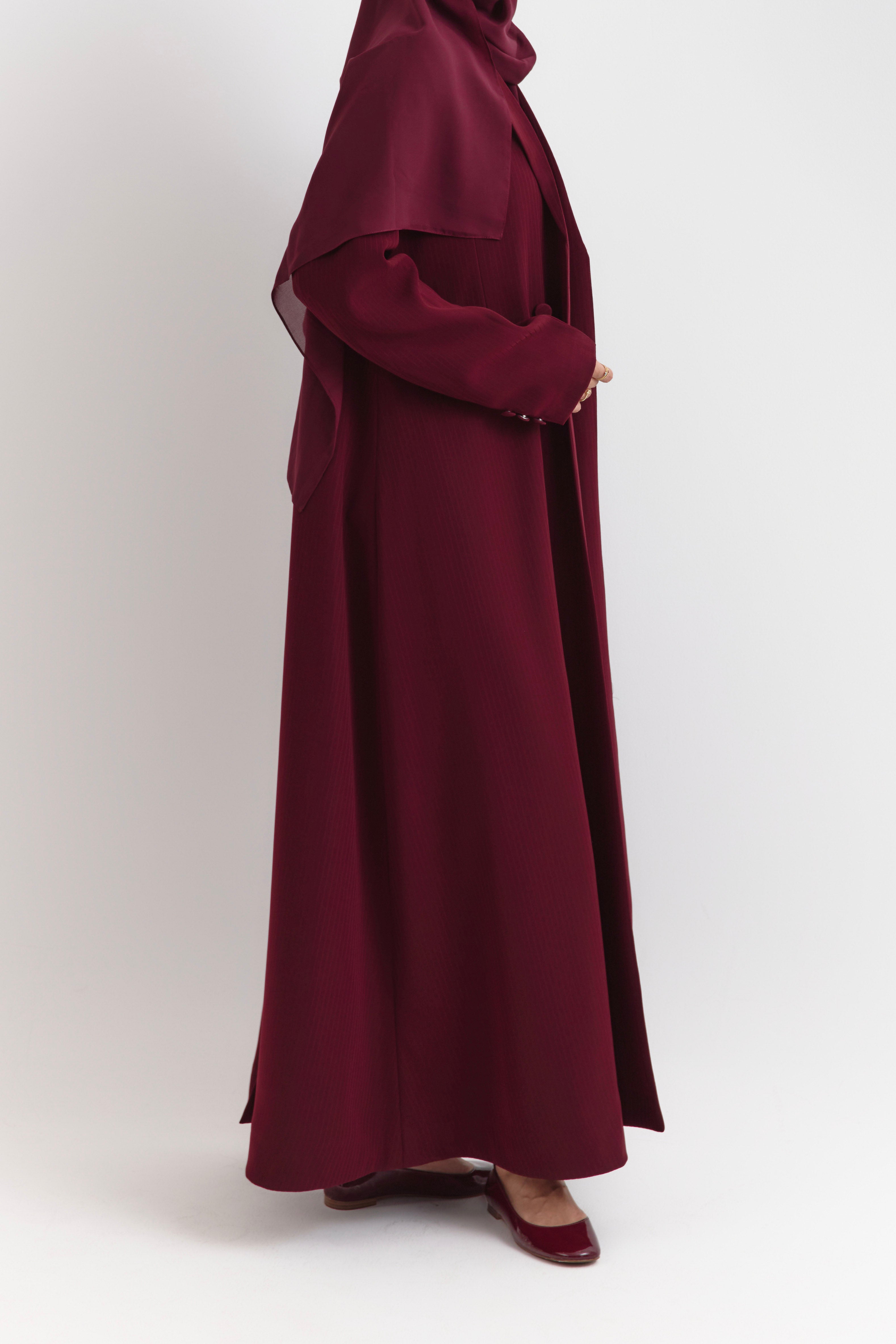 Maroon Tailored Abaya Coat