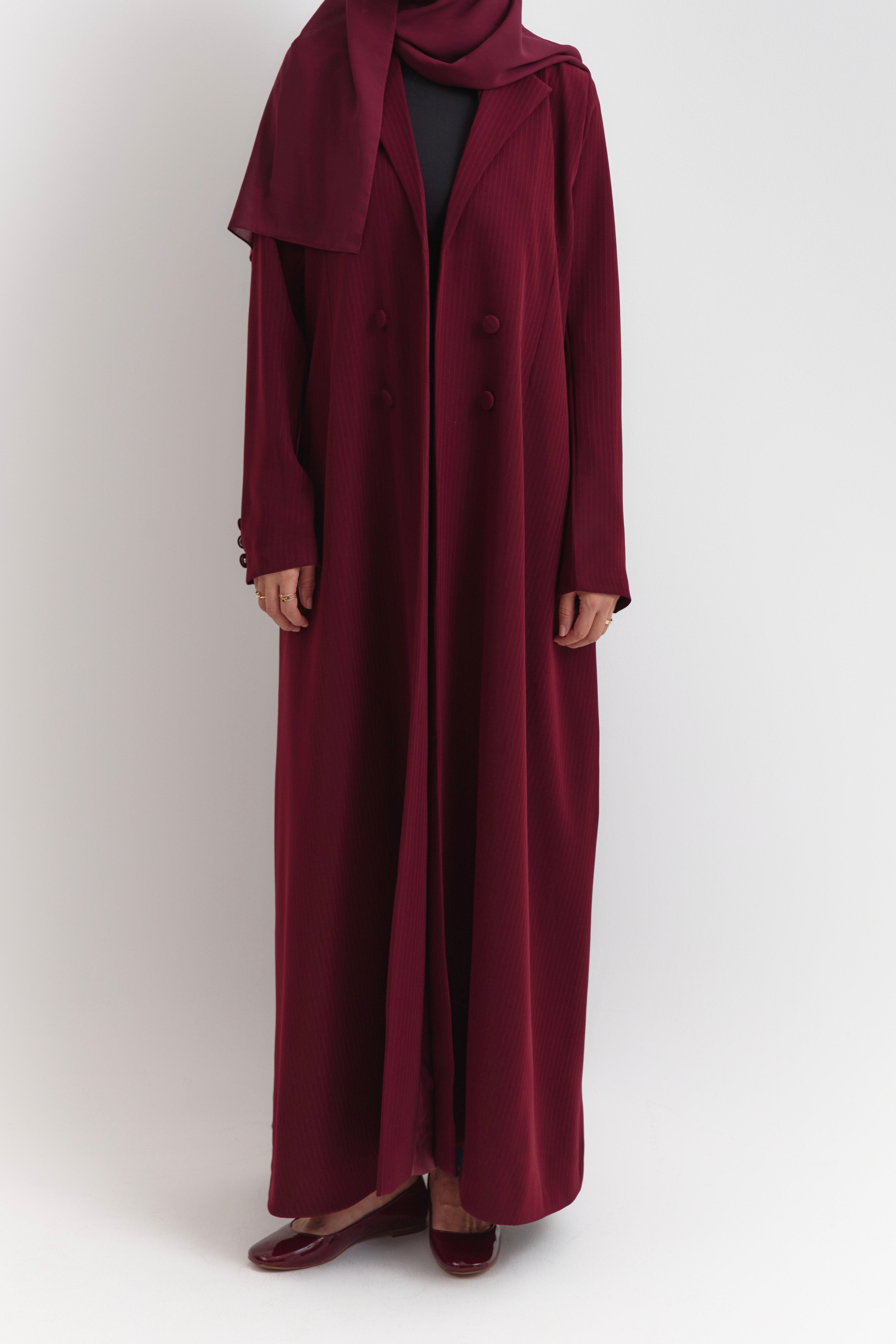 Maroon Tailored Abaya Coat