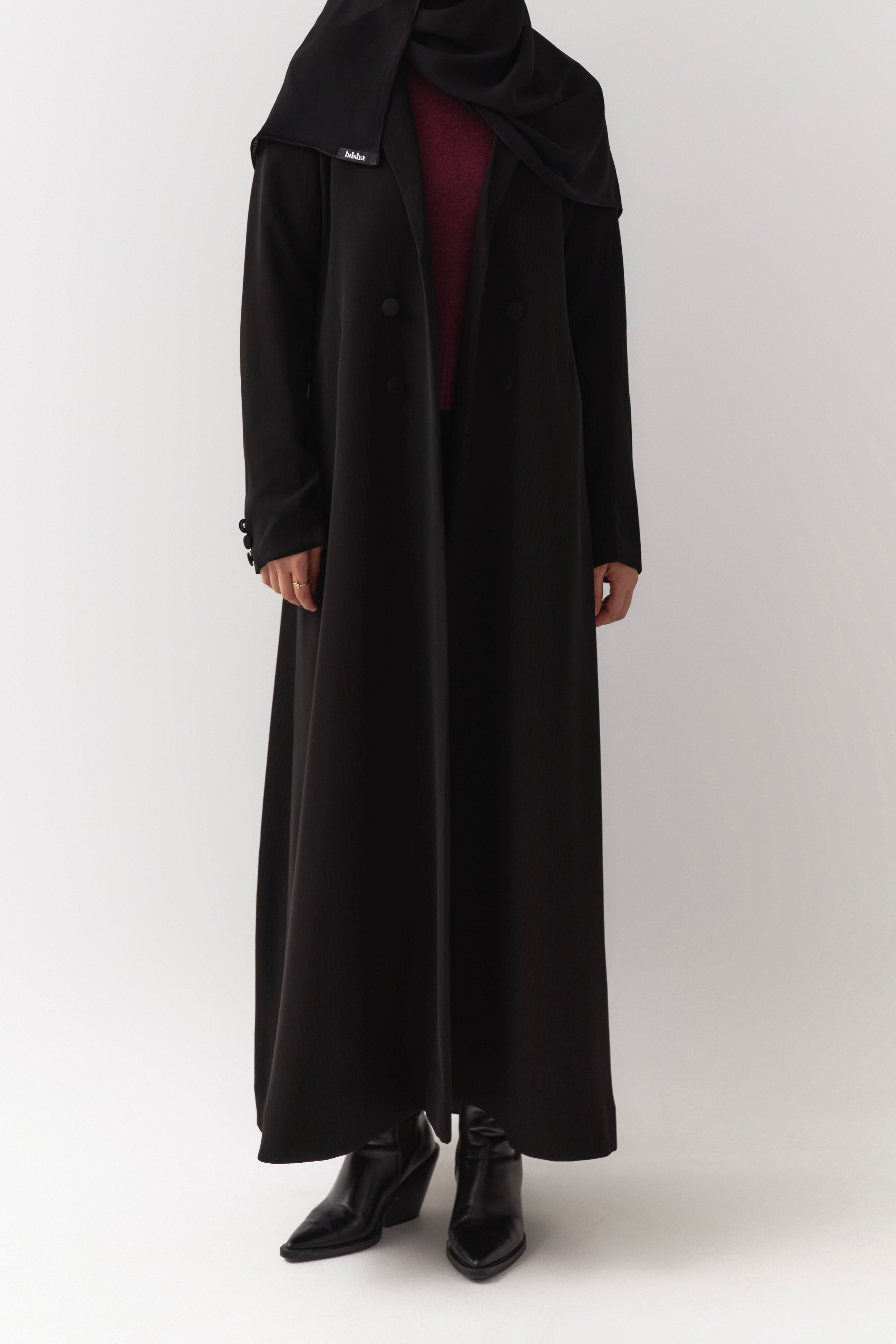Black Tailored Abaya Coat