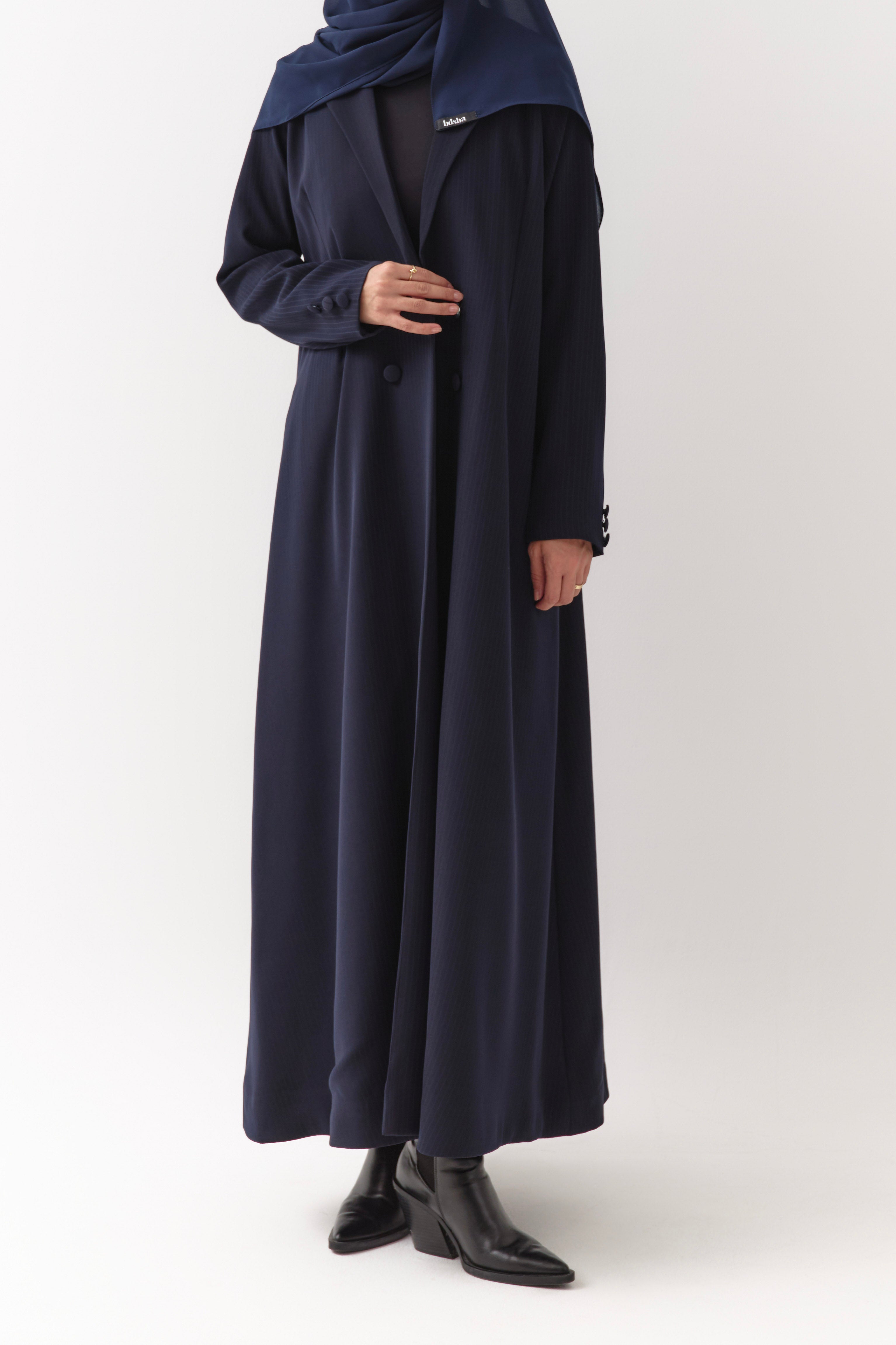 Navy Tailored Abaya Coat