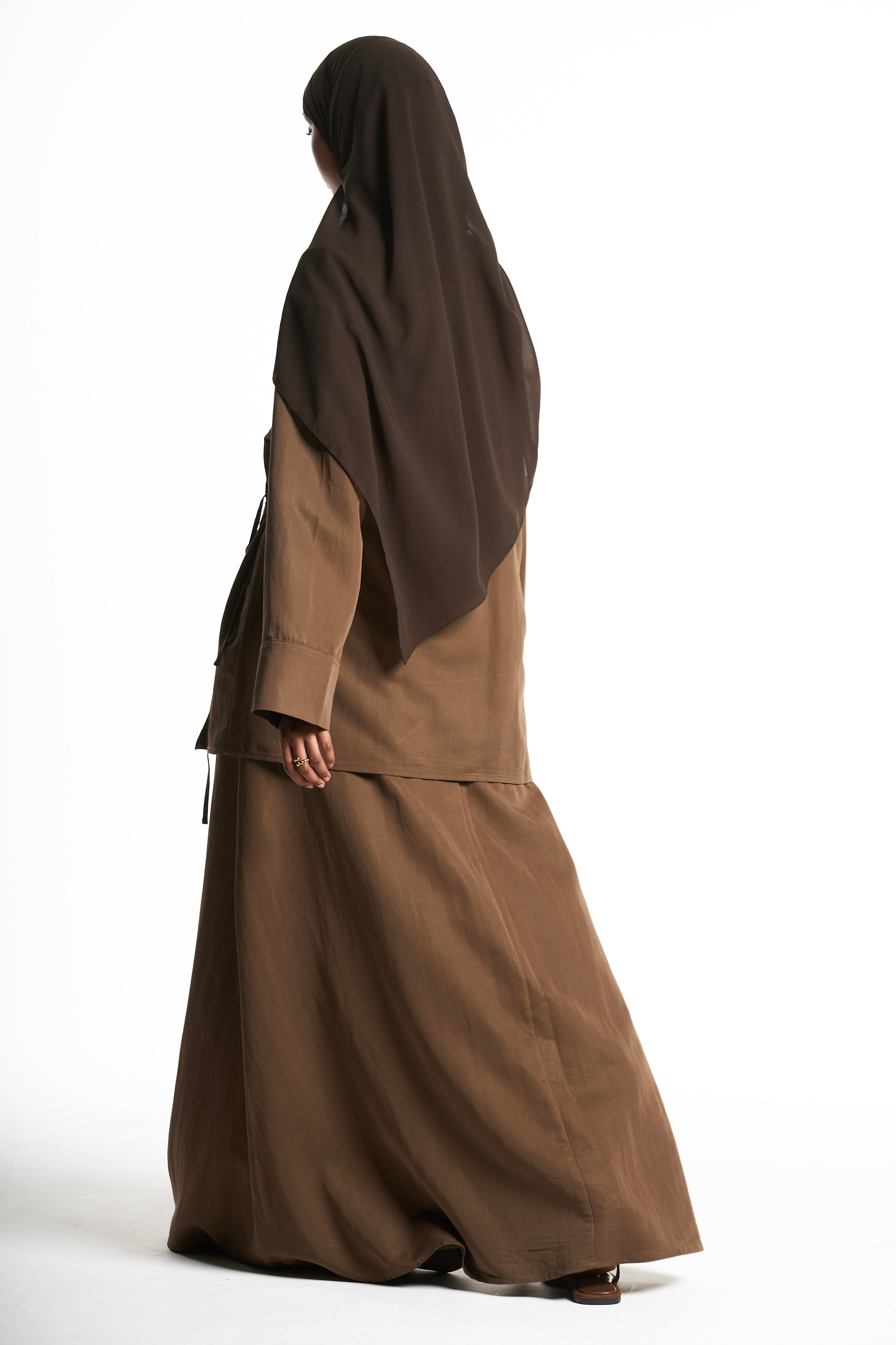 Olive Kimono Set With Tie Detail