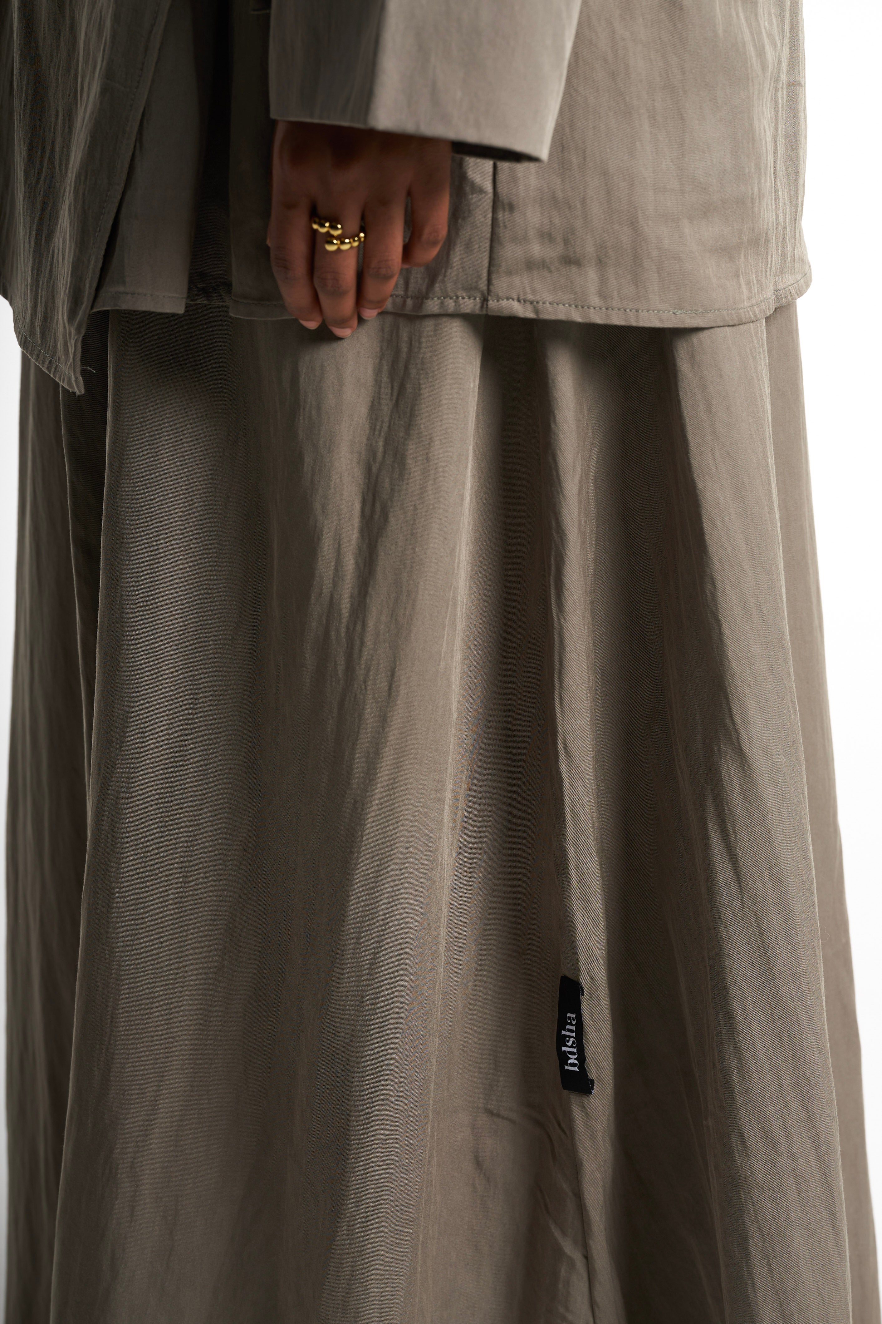 Sage Green Kimono Set With Tie Detail