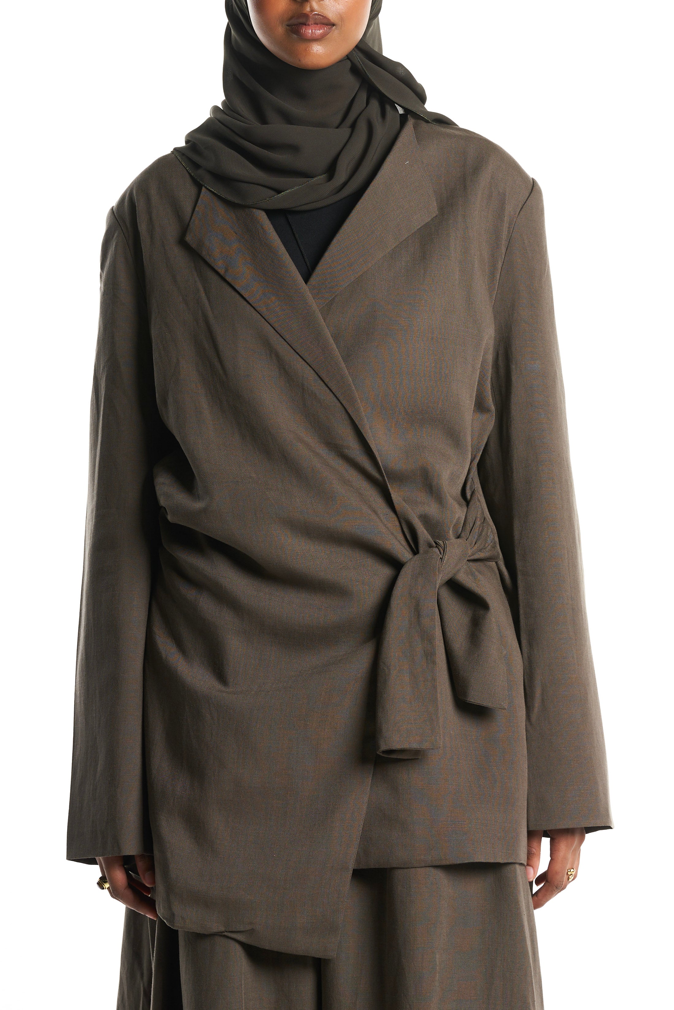 Olive Tailored Wrap Top