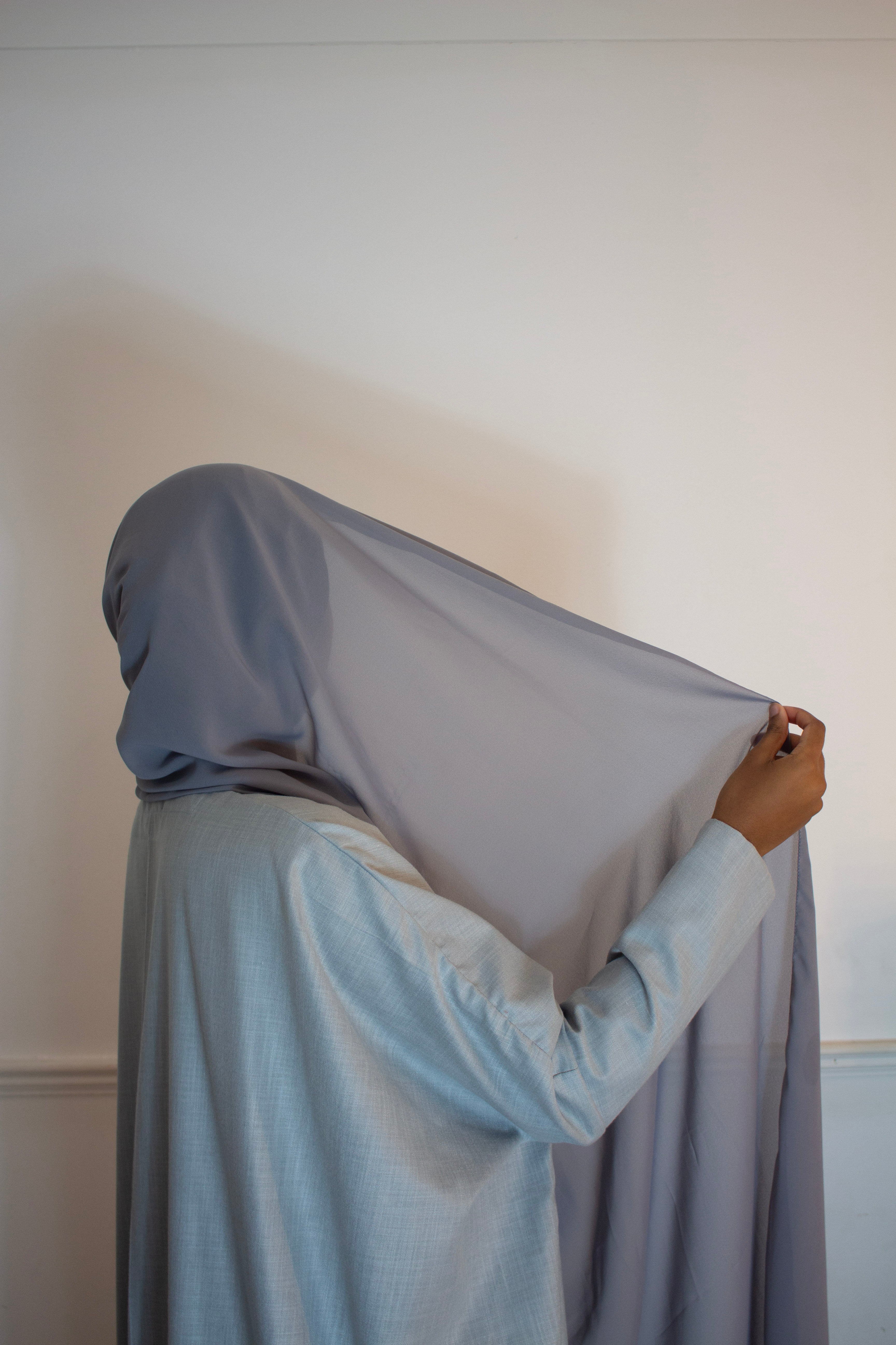 Silk Chiffon Hijab - Silver